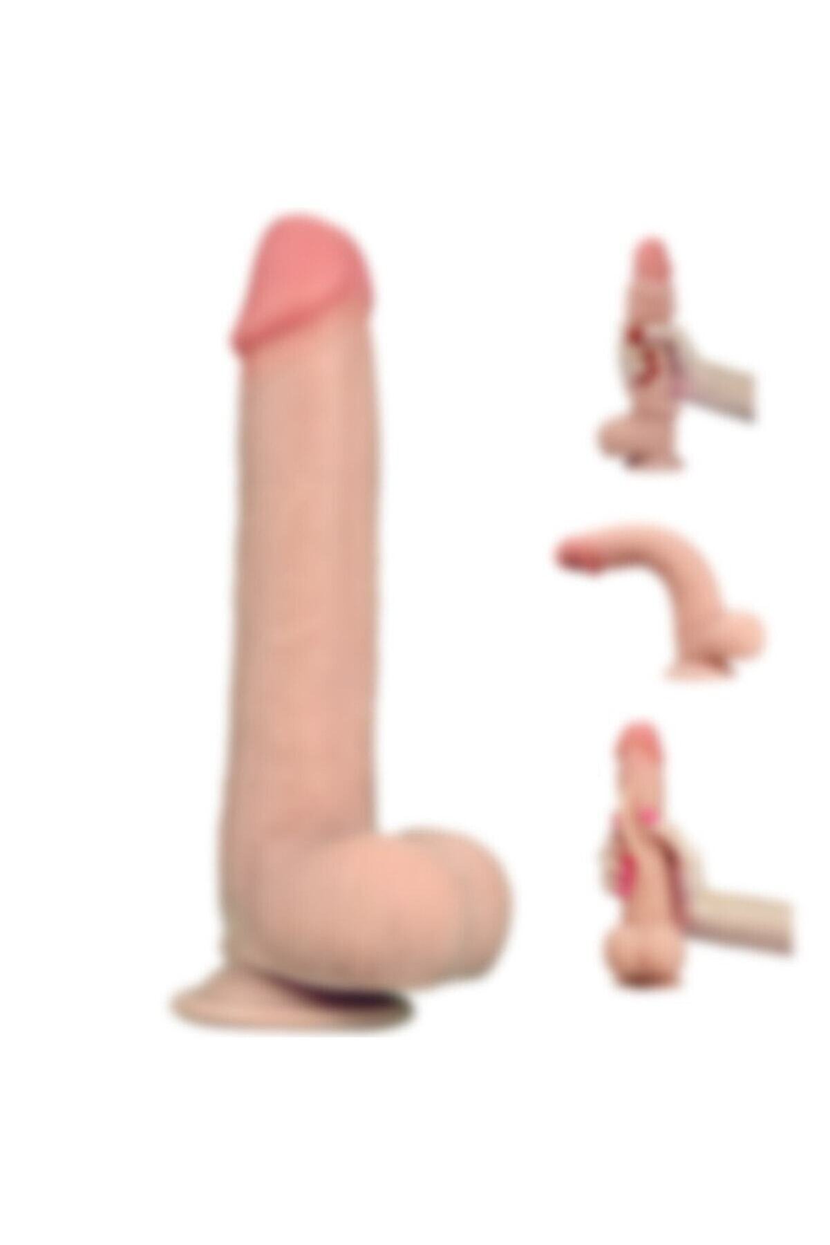 Meyrabest Esnek Ve B&uuml;k&uuml;lebi̇li̇r G&uuml;&ccedil;l&uuml; Vantuzlu Yumuşak Dokulu 23 Cm Reali̇sti̇k Peni̇s