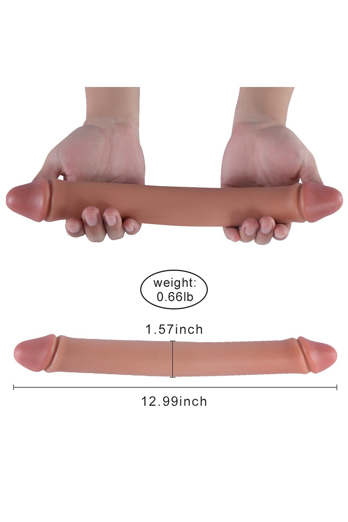 Meyrabest 34 Cm &Ccedil;i̇ft Taraflı Reali̇sti̇k Peni̇s Di̇ldo