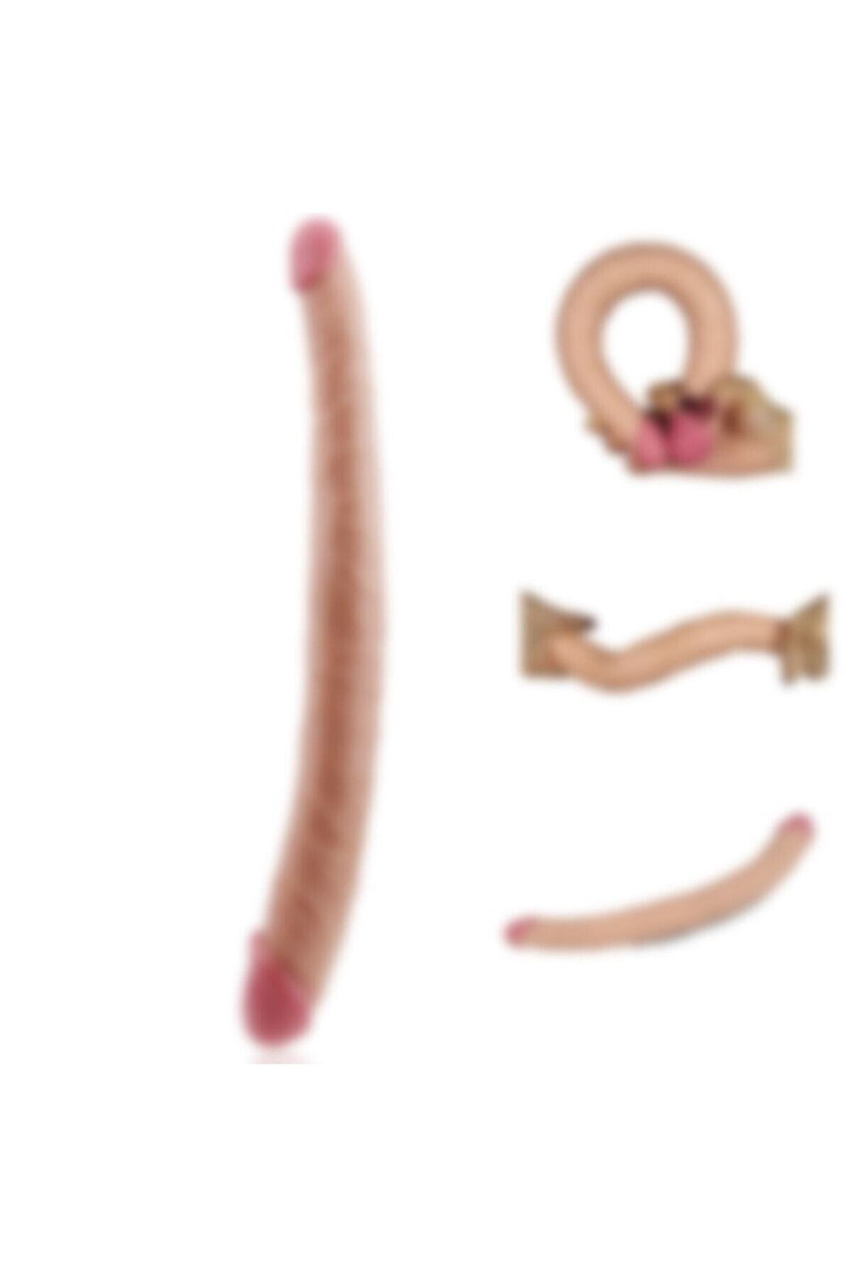 Meyrabest Dev Boyutlu 37 Cm Ultra Soft &Ccedil;i̇ft Başlı Reali̇sti̇k Peni̇s