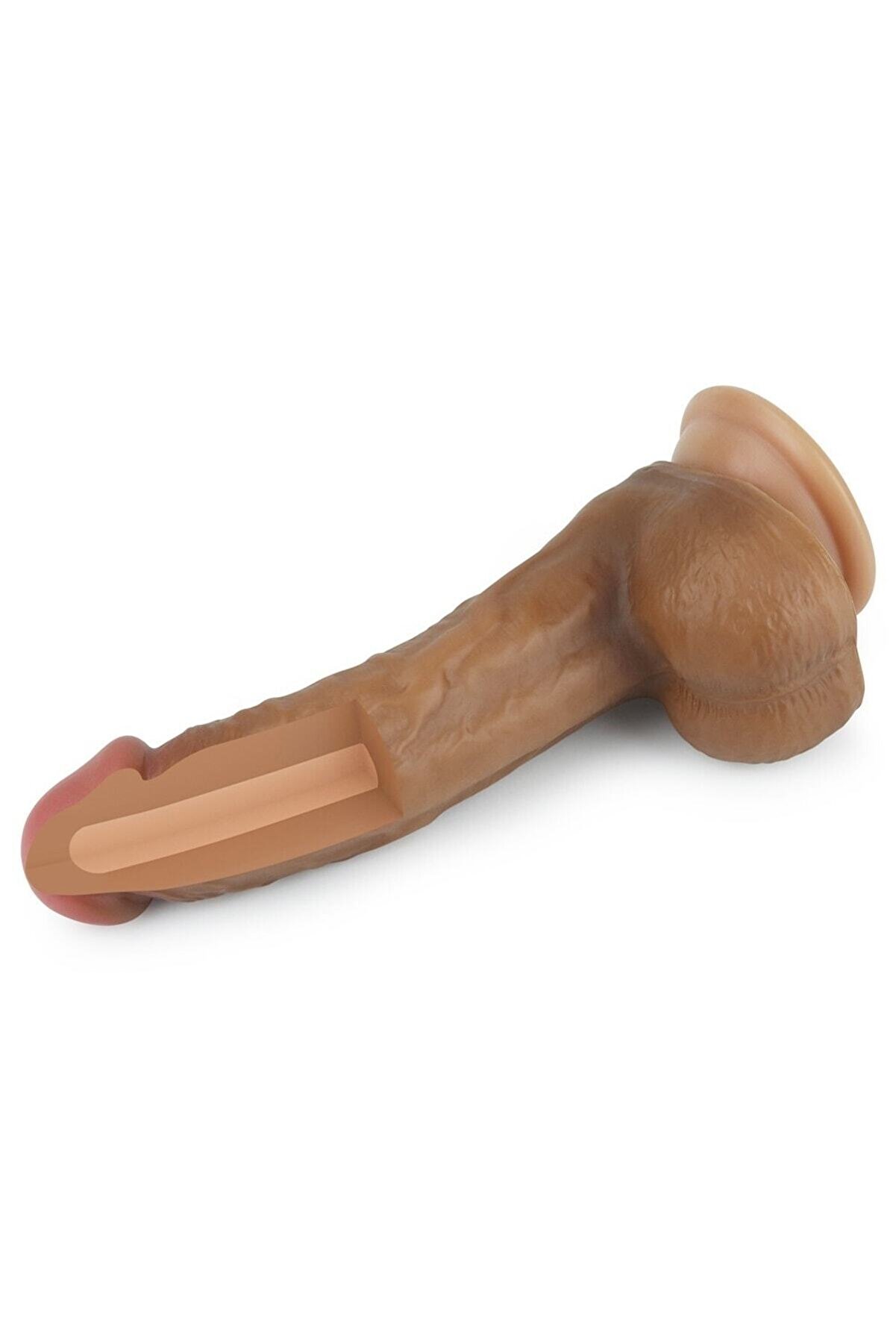 Meyrabest Lovetoy Nature Cock 20 Cm Reali̇sti̇k &Ccedil;i̇ft Katmanlı Eği̇k Melez Peni̇s Lv4004B
