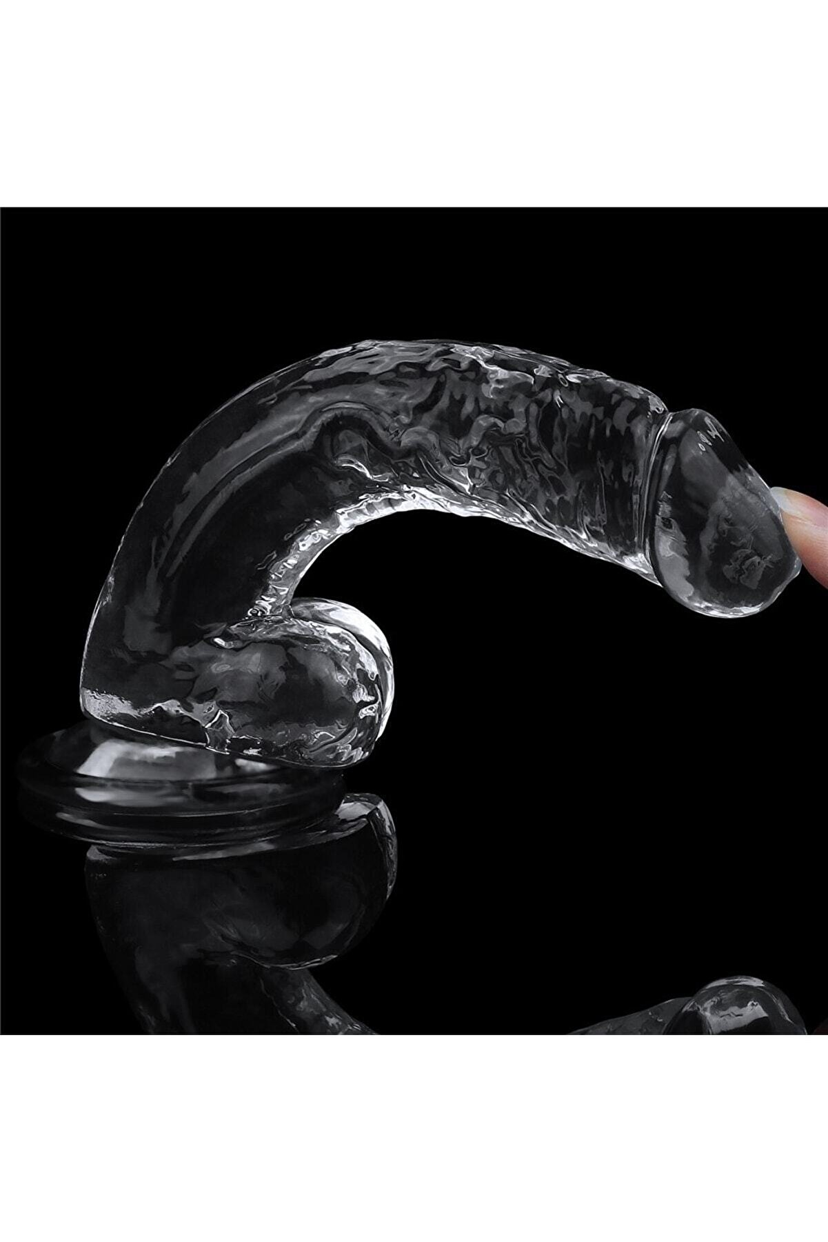 Meyrabest Ger&ccedil;ek Damar G&ouml;r&uuml;n&uuml;ml&uuml; 19 Cm Anal Ve Vaji̇nal Kullanıma Uygun Şeffaf Jel Di̇ldo