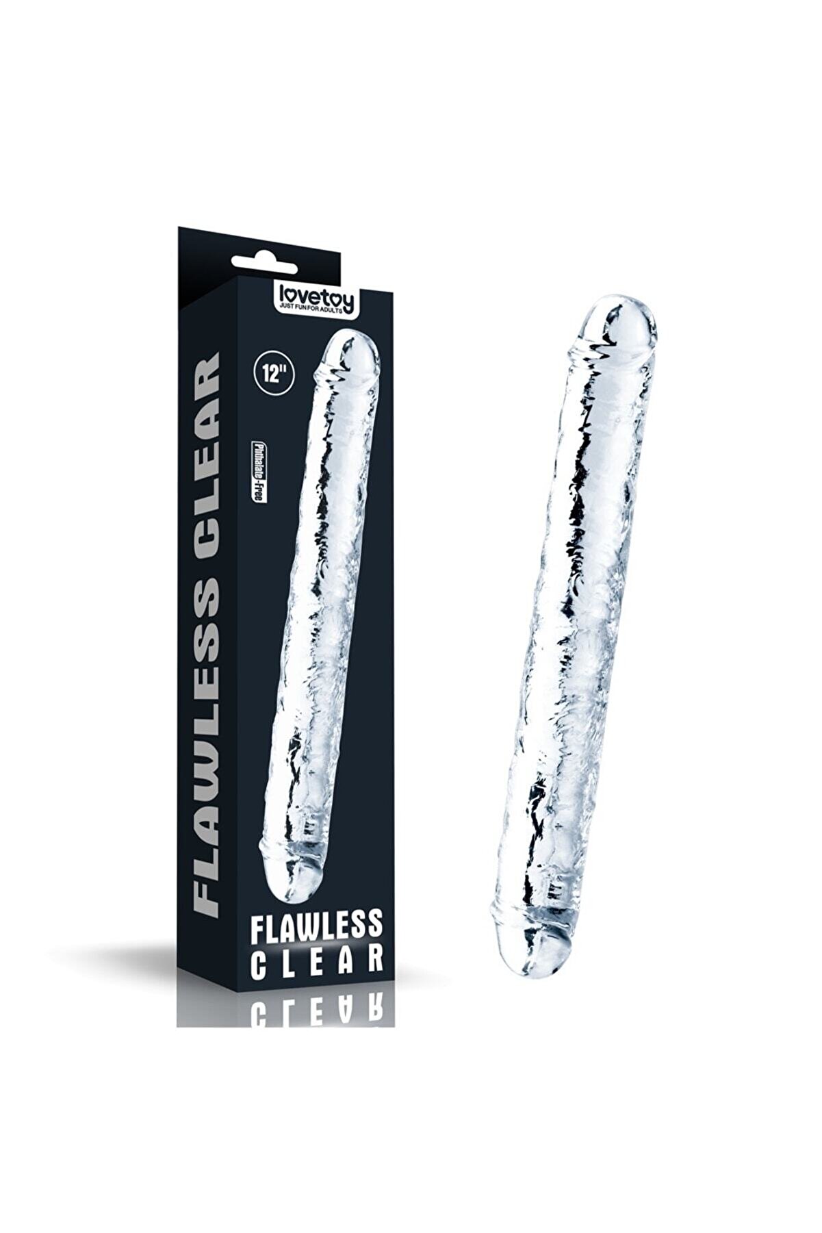 Meyrabest Flawless Clear Double Di̇ldo 12   &Ccedil;i̇ft Taraflı Di̇ldo