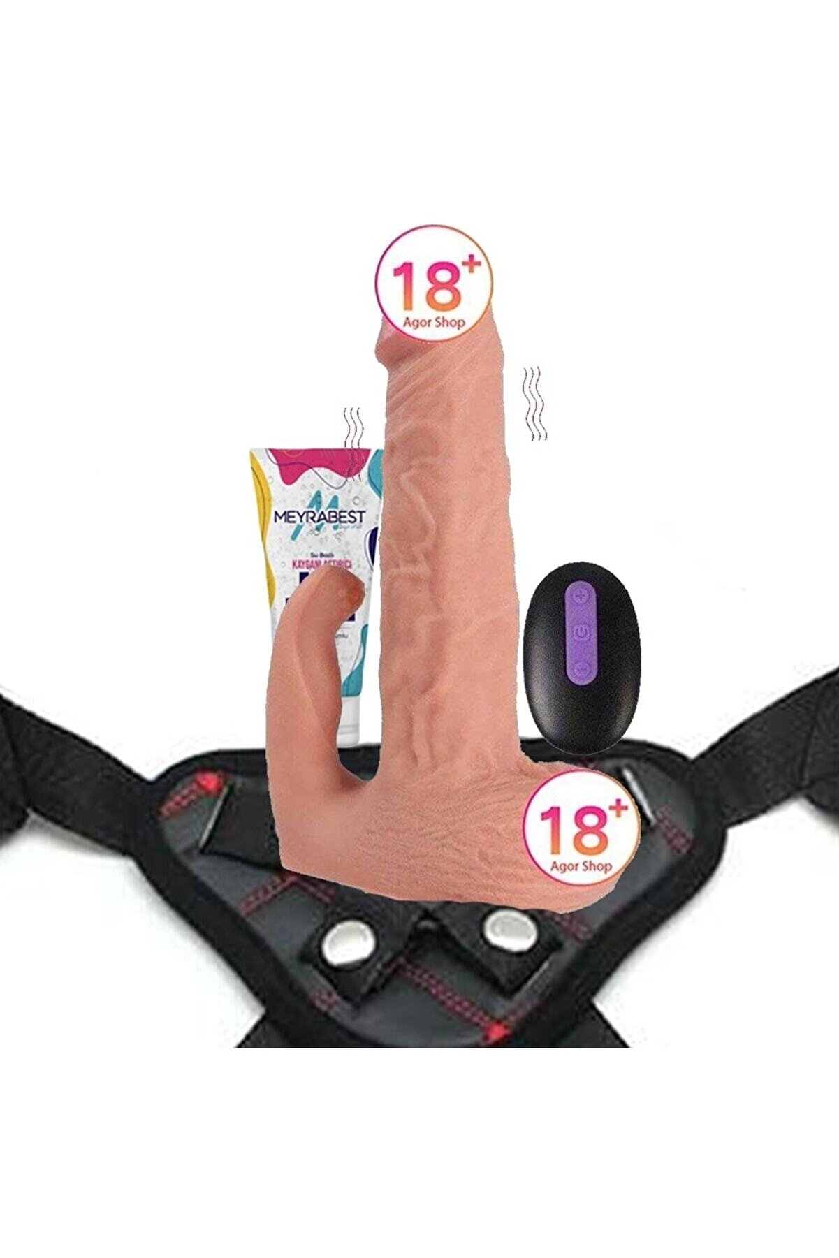 Meyrabest Di̇ldo Seri̇es Austi̇n Sallama Modlu Kemerli̇ Reali̇sti̇k Vi̇brat&ouml;r 21.5 Cm