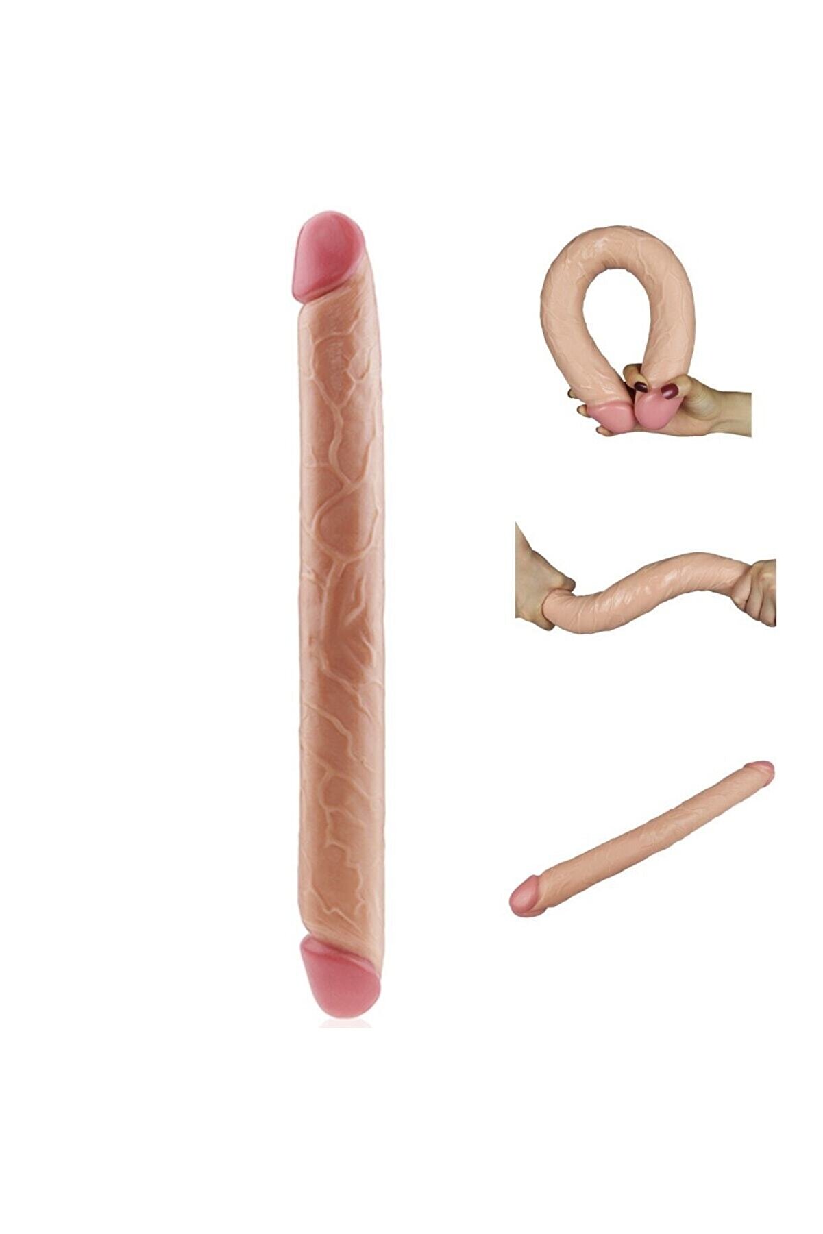 Meyrabest Ger&ccedil;ek Ten Hi̇ssi̇ Sağlayan &Ccedil;i̇ft Taraflı Kullanıma Uygun 45 Cm Esnek Reali̇sti̇k Peni̇s