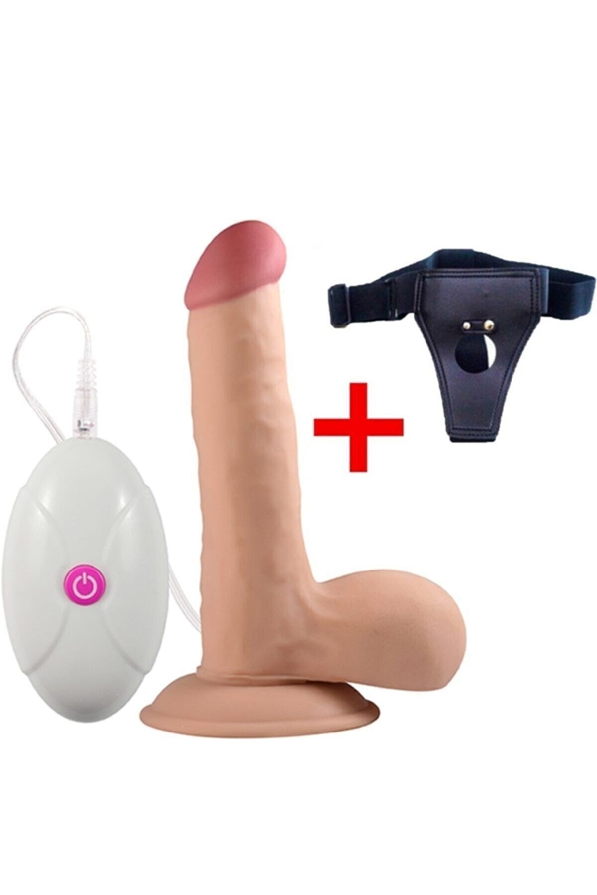 Meyrabest En &Ccedil;ok Satılan Yumuşak &Ouml;zel Dokulu 22 Cm Ti̇treşi̇mli̇ Reali̇sti̇k Strap On Peni̇s