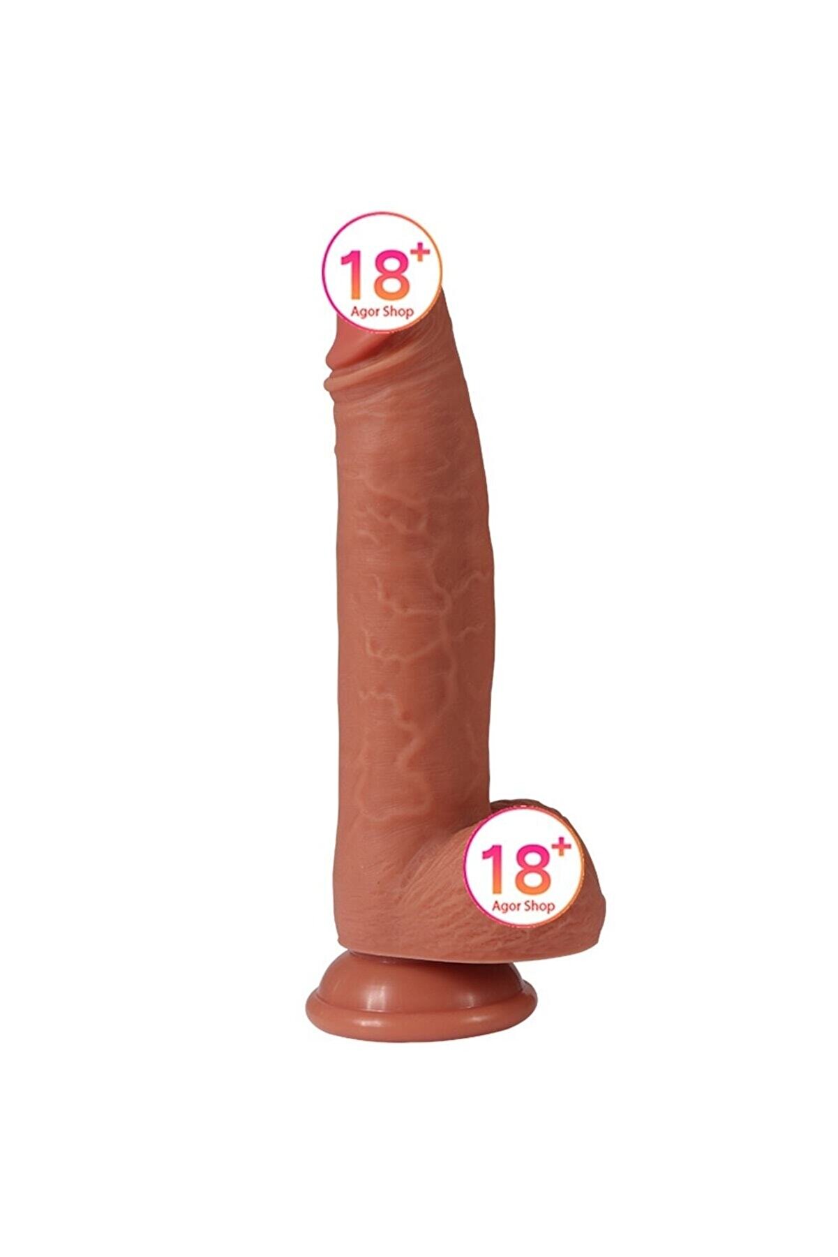 Meyrabest Di̇ldo Seri̇es Leo 23 Cm &Ccedil;i̇ft Katmanlı Ekstra Yumuşak Ger&ccedil;ekci̇ Et Dokulu Reali̇sti̇k Peni̇s