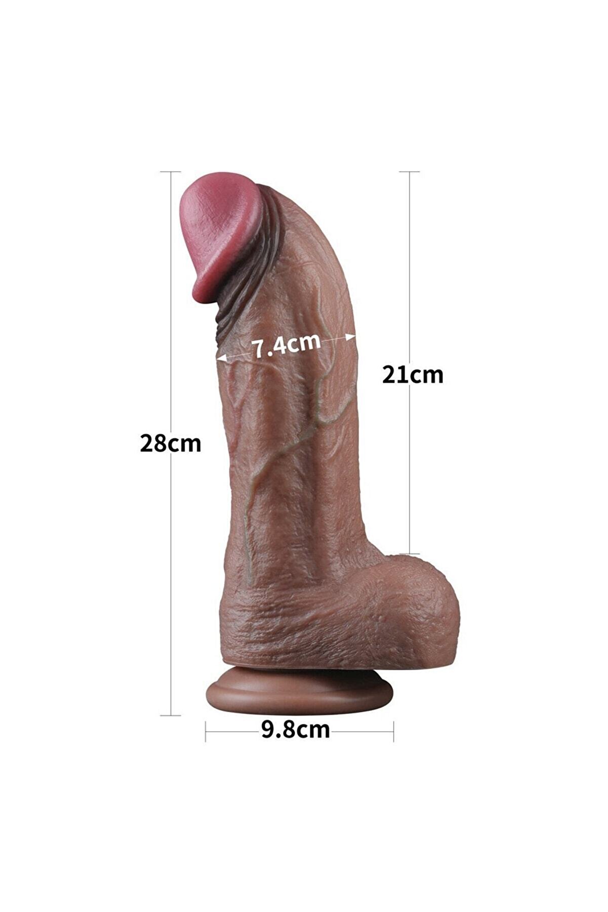 Meyrabest G&uuml;&ccedil;l&uuml; Vantuz Ile Sabi̇tlenebi̇li̇r 28 Cm Ger&ccedil;ek Damarlı Yumuşak Dokulu Kalın Kemerli̇ Peni̇s