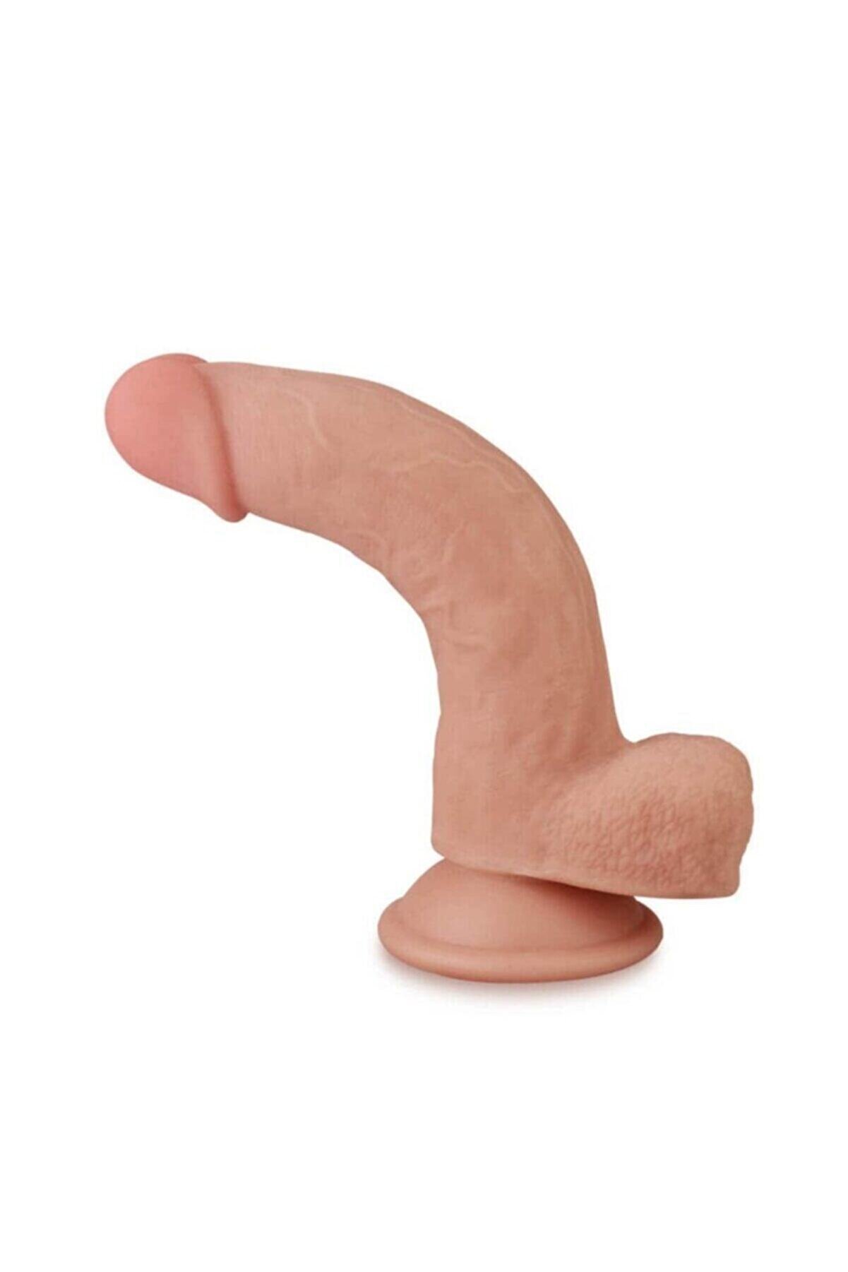 Meyrabest Sli̇di̇ng Ski̇n Vantuzlu Reali̇sti̇k &Ccedil;i̇ft Katmanlı Di̇ldo - Ten Rengi̇