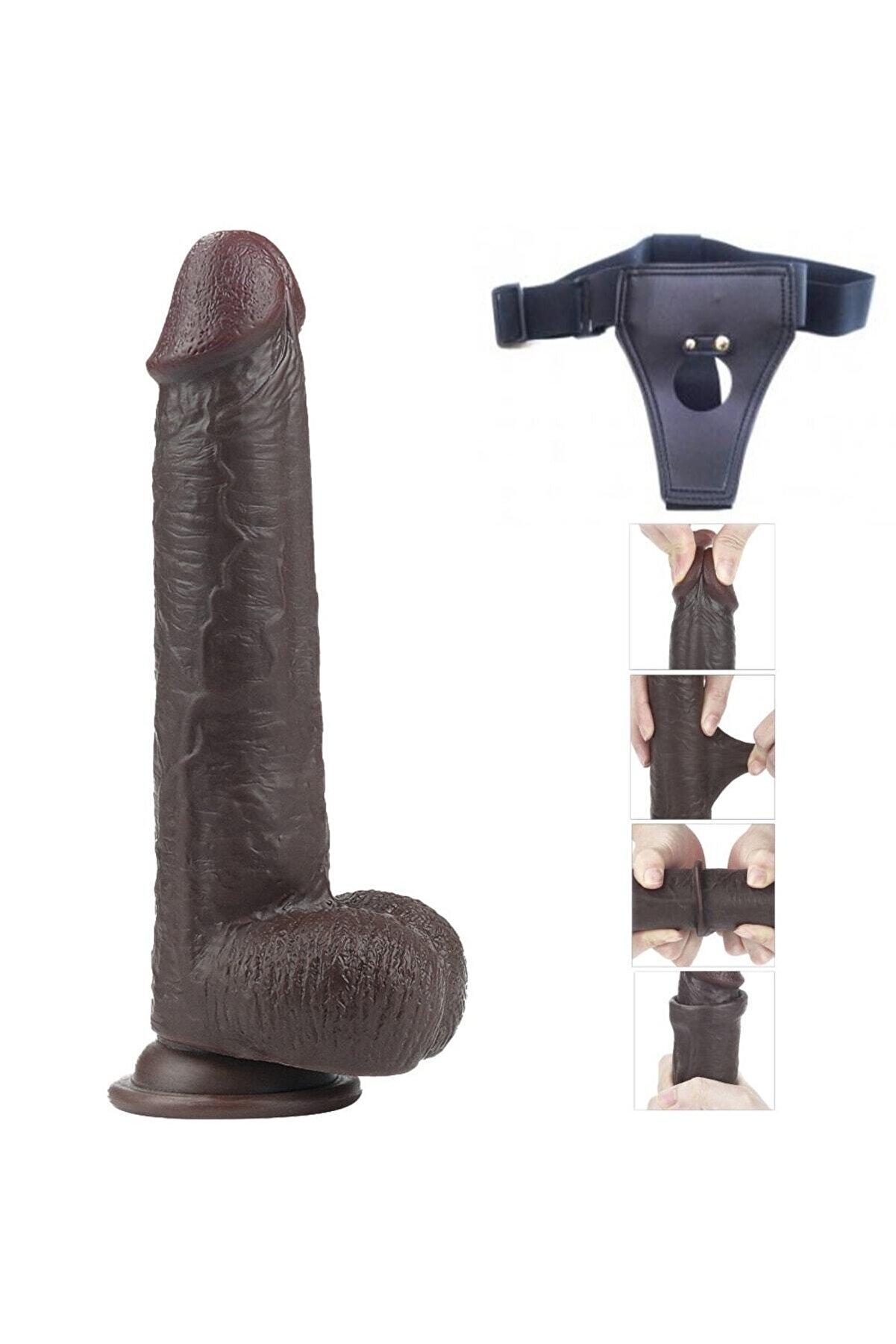 Meyrabest Hareketli̇ Dış Y&uuml;zey Ultra Yumuşak 23 Cm Kemerli̇ Peni̇s