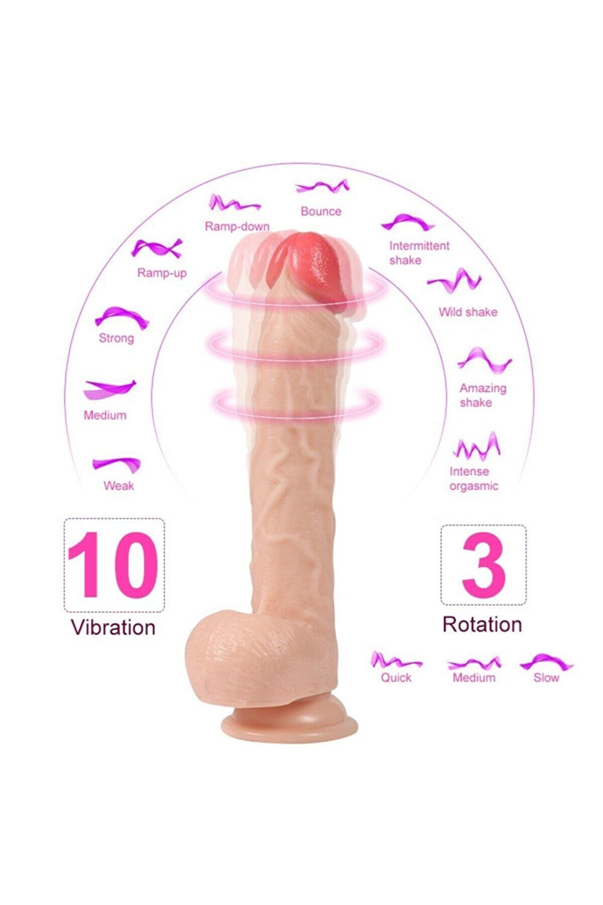 Meyrabest Di̇ldo Seri̇es Hallen Uzaktan Kumanda Hareketli̇ Natural Di̇ldo 23 Cm