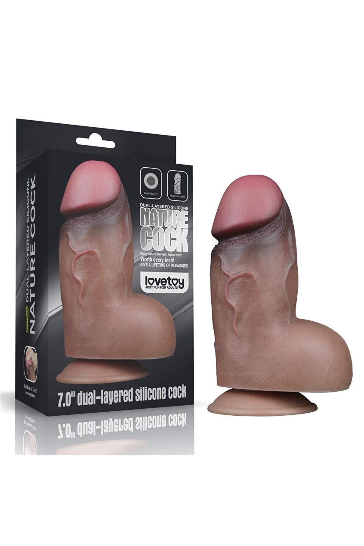 Meyrabest 18,2 Cm 7.0   Dual Layered Plati̇num Si̇li̇cone Cock Di̇ldo