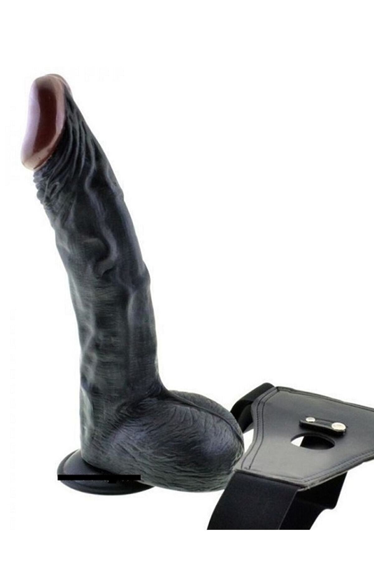 Meyrabest S&uuml;per Reali̇sti̇k 23 Cm Belden Bağlamalı Si̇yah Kemerli̇ Di̇ldo Takma Peni̇s