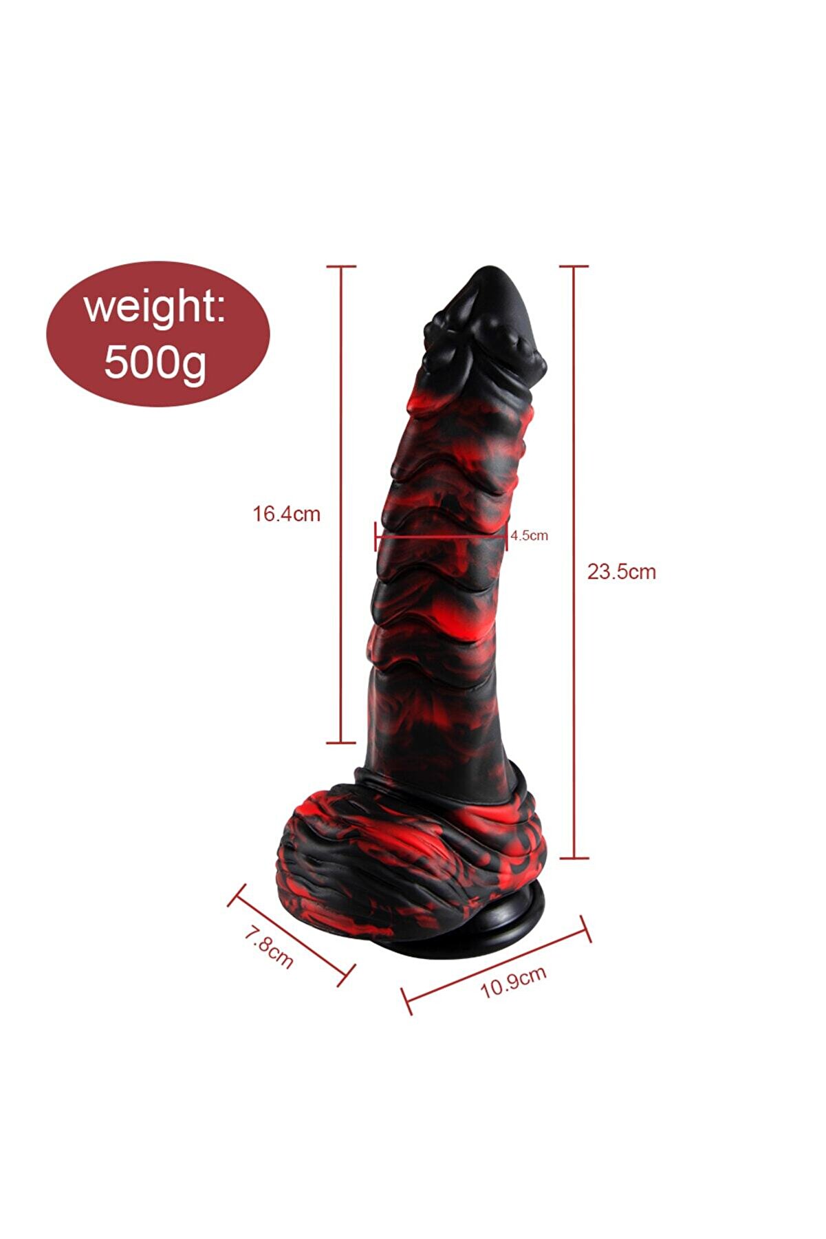 Meyrabest Mnster 23 Cm Red Black Reali̇sti̇k Di̇ldo