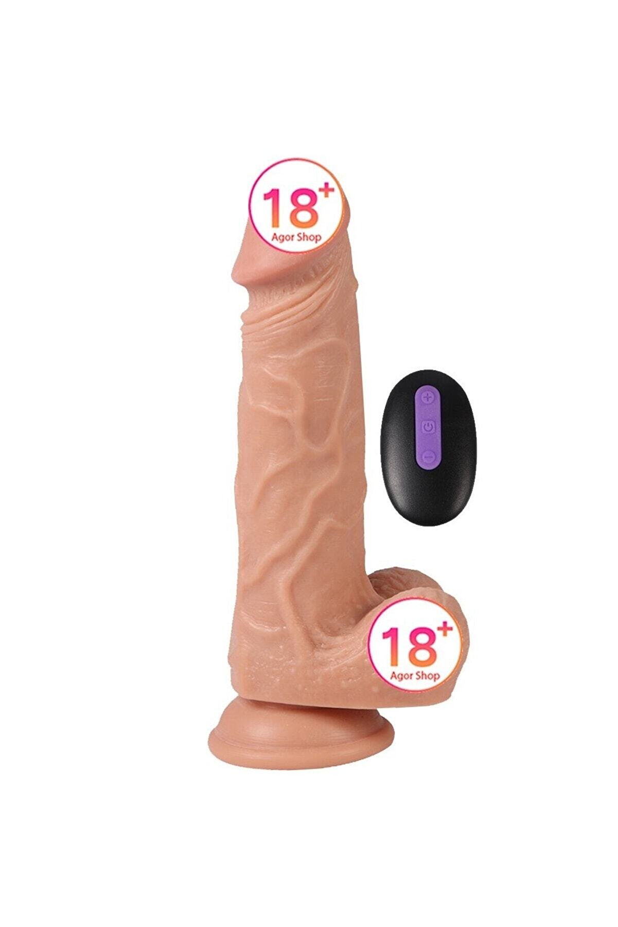 Erox Di̇ldo Seri̇es Hansen 21 Cm 20 Modlu Ti̇treşi̇mli̇ Uzaktan Kumandalı Reali̇sti̇k Vi̇brat&ouml;r