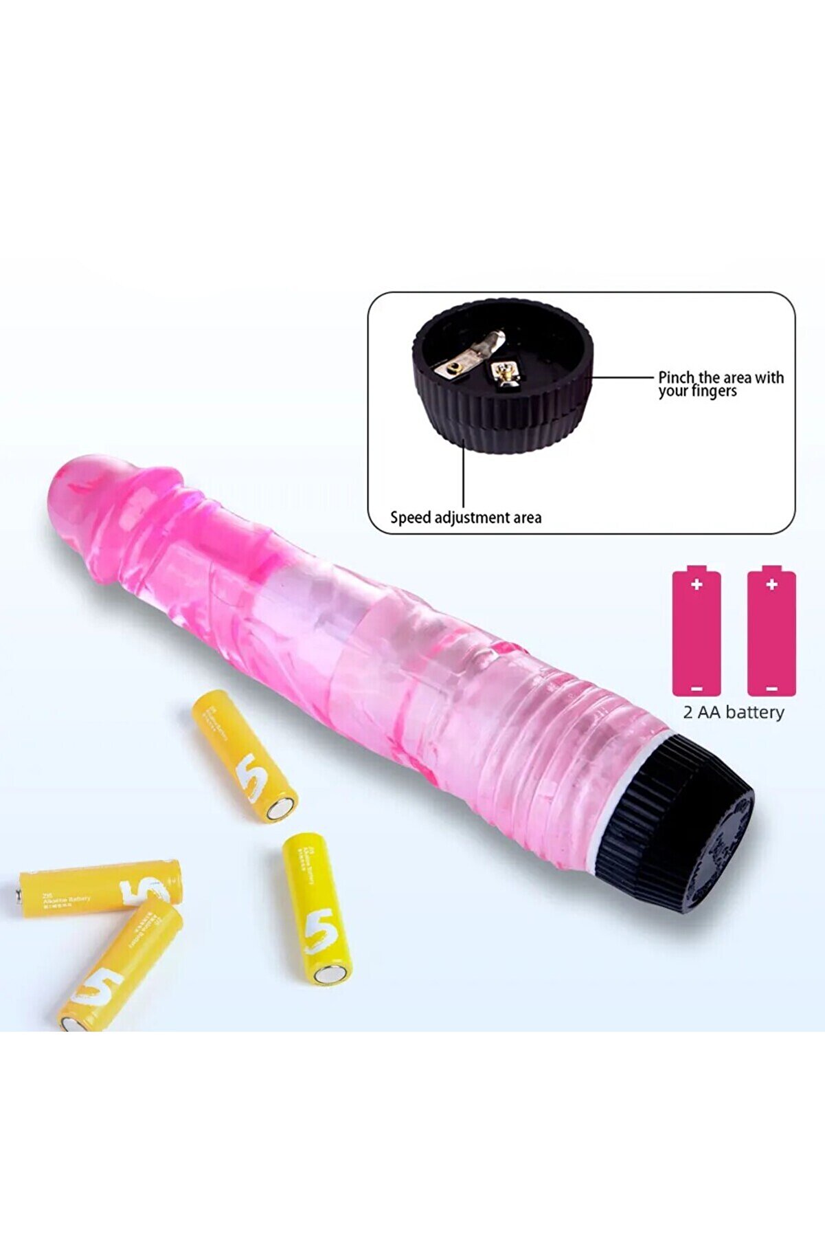 Erox 18 Cm Multi̇speed Hızı Ayarlanabi̇li̇r Jel Dokulu Pembe Reali̇sti̇k Di̇ldo Vi̇brat&ouml;r