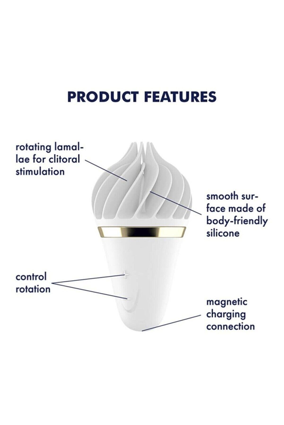 Erox Layons Sweet Treat| K&uuml;lah Şekli̇nde Oval &Ccedil;arklı Vi̇brat&ouml;r-Beyaz/Altın