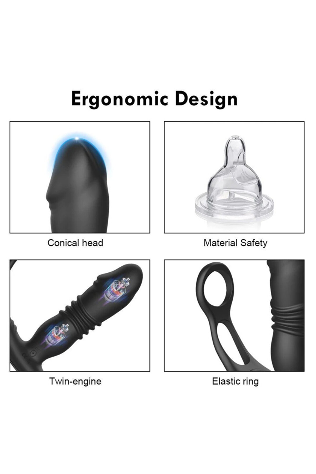 Erox World Ri̇ng Uzaktan Kumandalı İleri̇ Geri̇ Hareketli̇ Prostate Vi̇brat&ouml;r