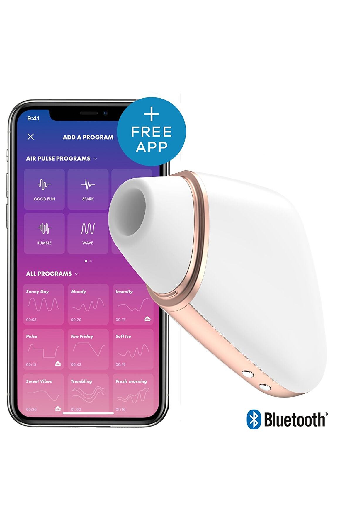 Erox Love Tri̇angle Ai̇r Pulse Sti̇mulat&ouml;r App Kontrol Vi̇brat&ouml;r