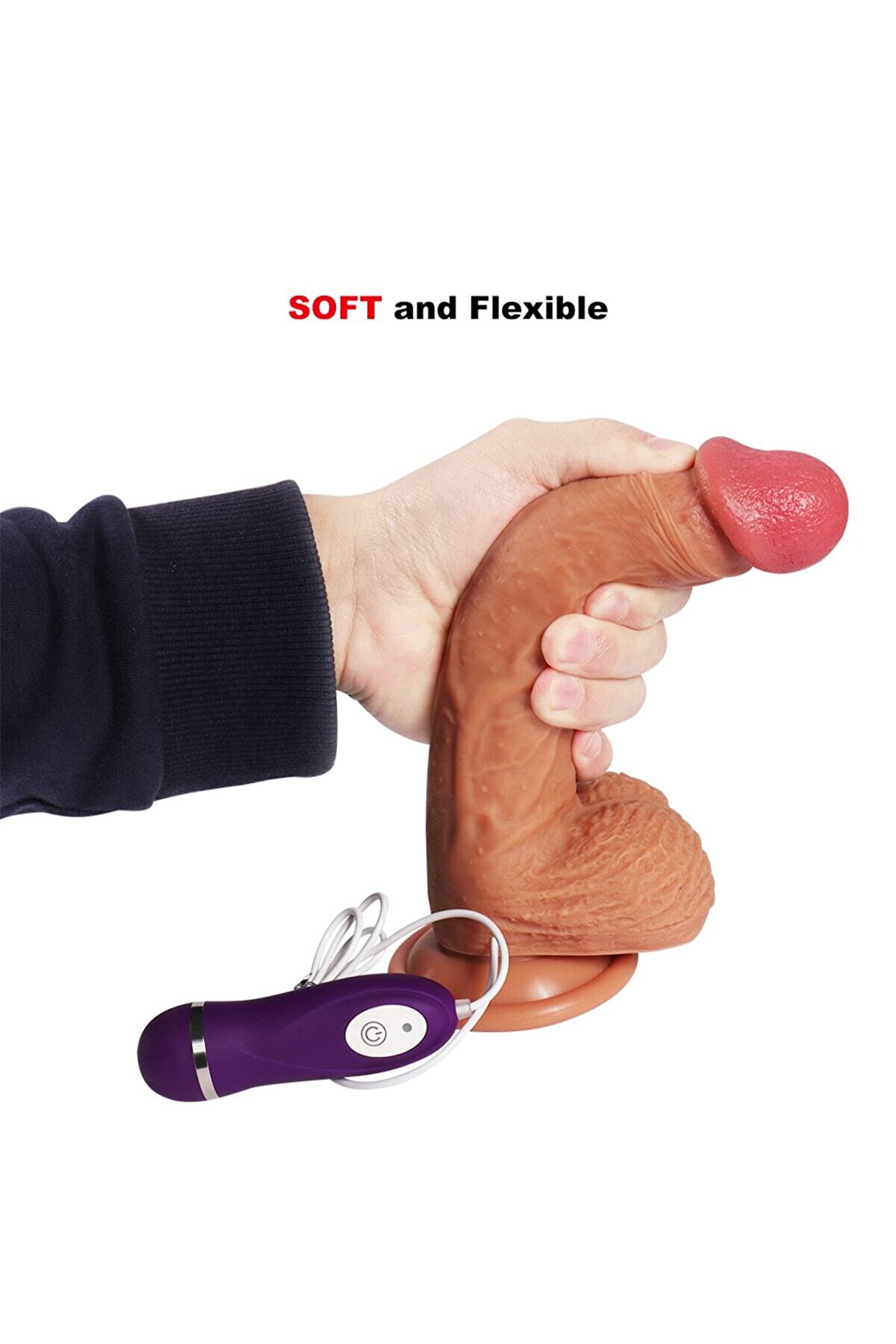 Erox 21,5 Cm Dual Layer &Ccedil;i̇ft Katmanlı Ti̇treşi̇mli̇ Reali̇sti̇k Peni̇s Di̇ldo Vi̇brat&ouml;r