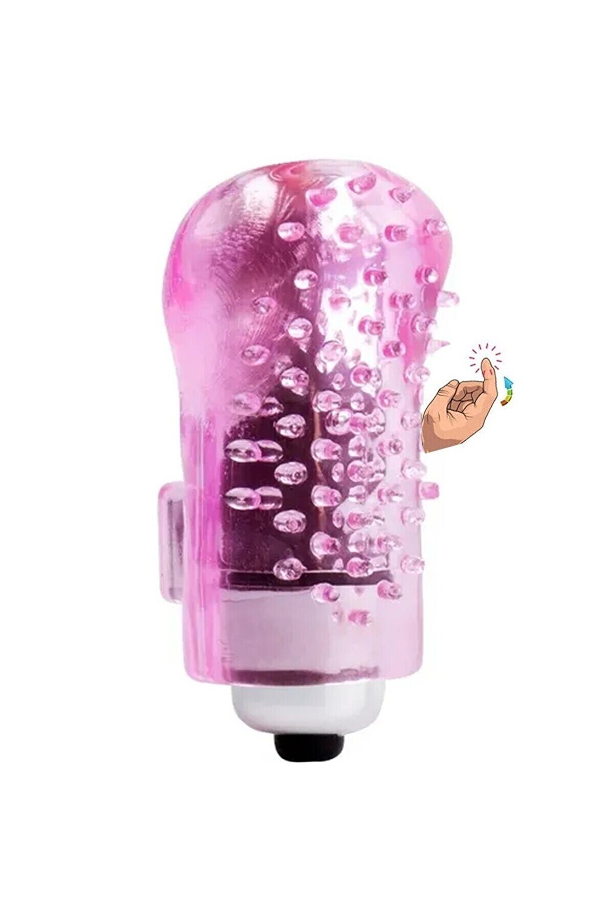 Erox Pembe Fi̇nger Tırtıklı Yumuşak Dokulu Ti̇treşi̇mli̇ Parmak Vi̇brat&ouml;r