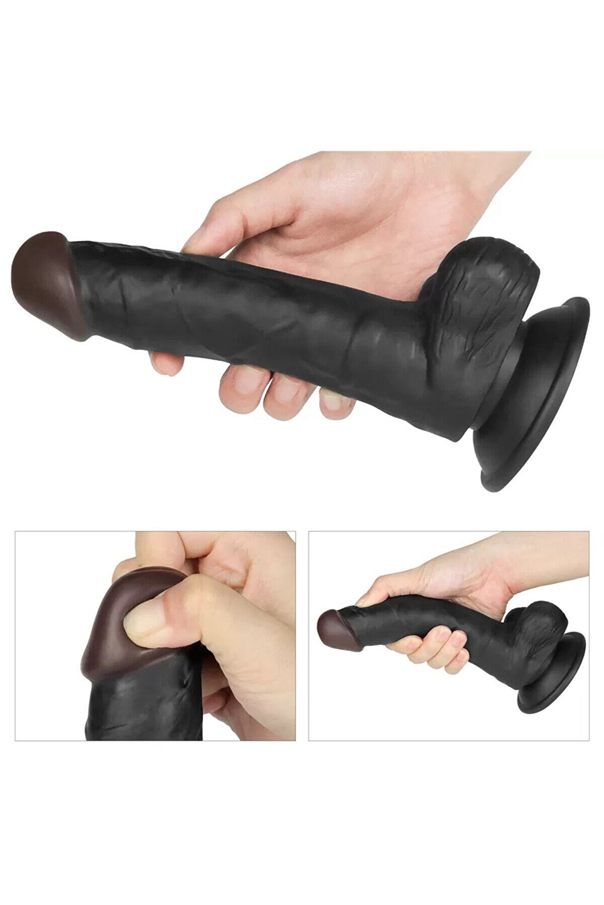 Erox Belden Bağlamalı Ti̇treşi̇mli̇ Ultra Yumuşak Ger&ccedil;ek&ccedil;i̇ Et Dokulu Reali̇sti̇k Vi̇brat&ouml;r Di̇ldo 20 Cm