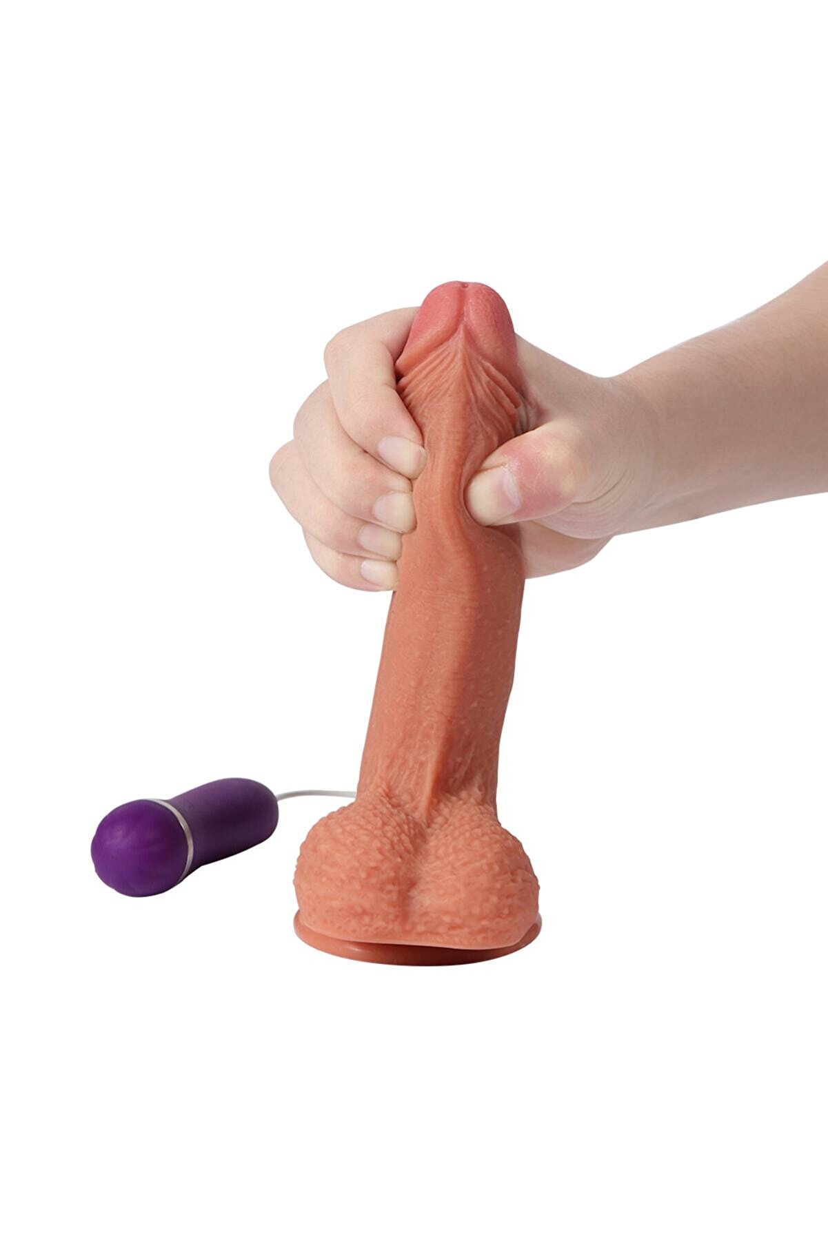 Erox Crowley 18 Cm Dual Layer &Ccedil;i̇ft Katmanlı Ti̇treşi̇mli̇ Reali̇sti̇k Peni̇s Di̇ldo Vi̇brat&ouml;r