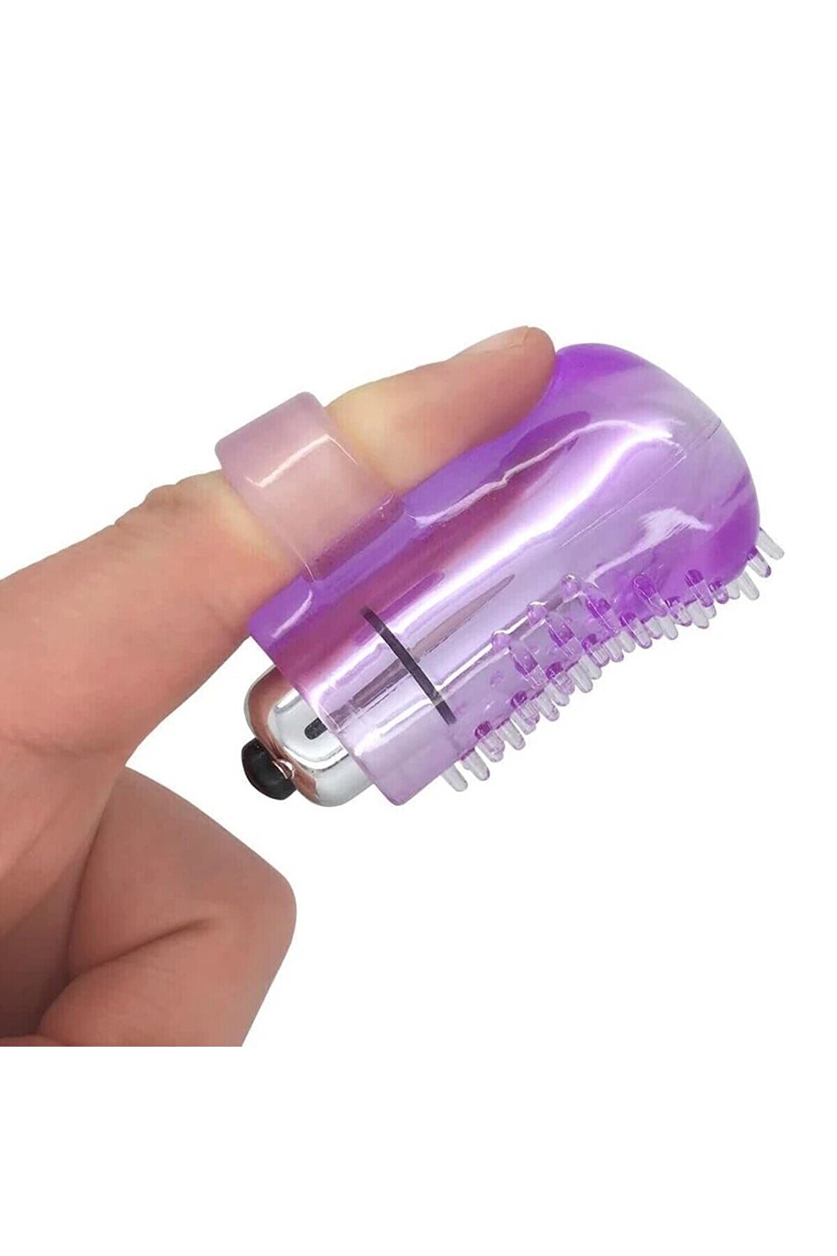 Erox Mor Fi̇nger Tırtıklı Yumuşak Dokulu Ti̇treşi̇mli̇ Parmak Vi̇brat&ouml;r