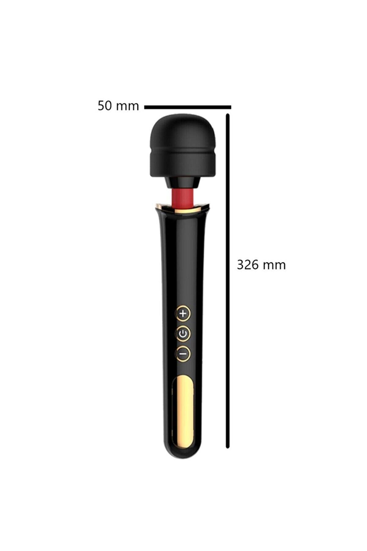 Erox Ultra G&uuml;&ccedil;l&uuml; Black Body Wand Magi̇c Massager Masaj Aleti̇