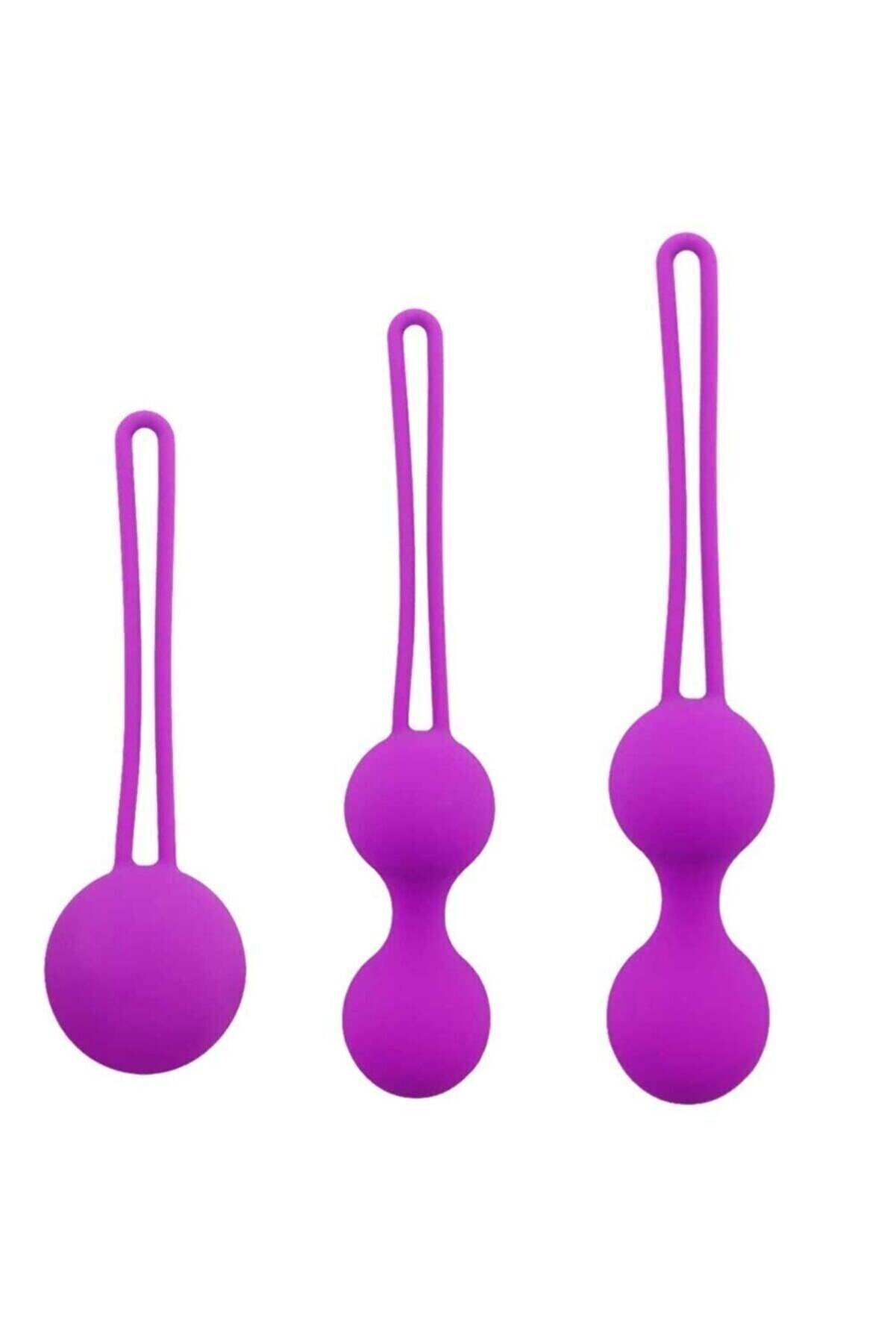 Erox Kegel Benwa Ball Medi̇kal Si̇li̇kon Metal Ji̇ggle Kegel Top Mor Set