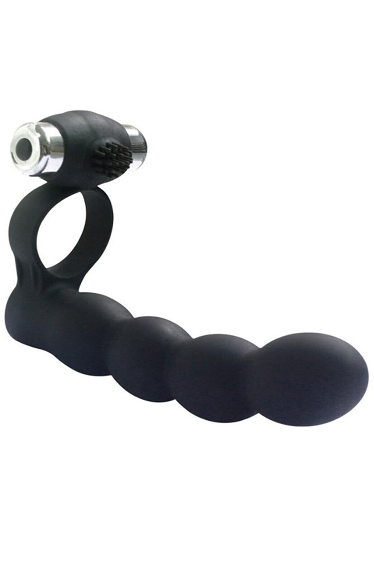 Erox &Ccedil;i̇ft Y&ouml;nl&uuml; Ili̇şki̇ Sağlayan Halkalı Anal Beads Vi̇brat&ouml;r Black