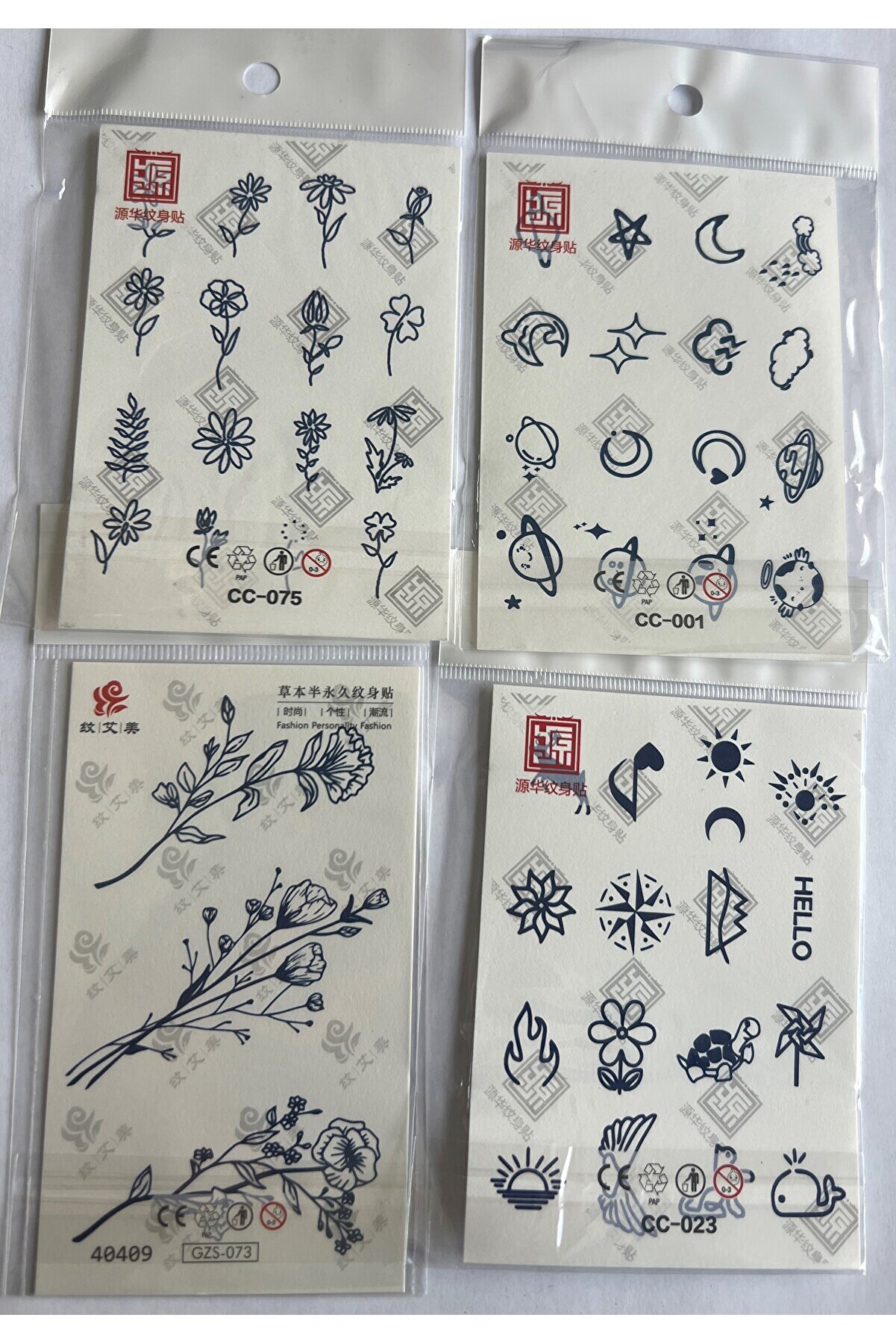 Ai̇rbrush Tattoo El Parmak 4 Adet Mi̇ni̇mal 11X8 Cm 3 Hafta Kalıcı Yarı Kalıcı Geçi̇ci̇ Dövme