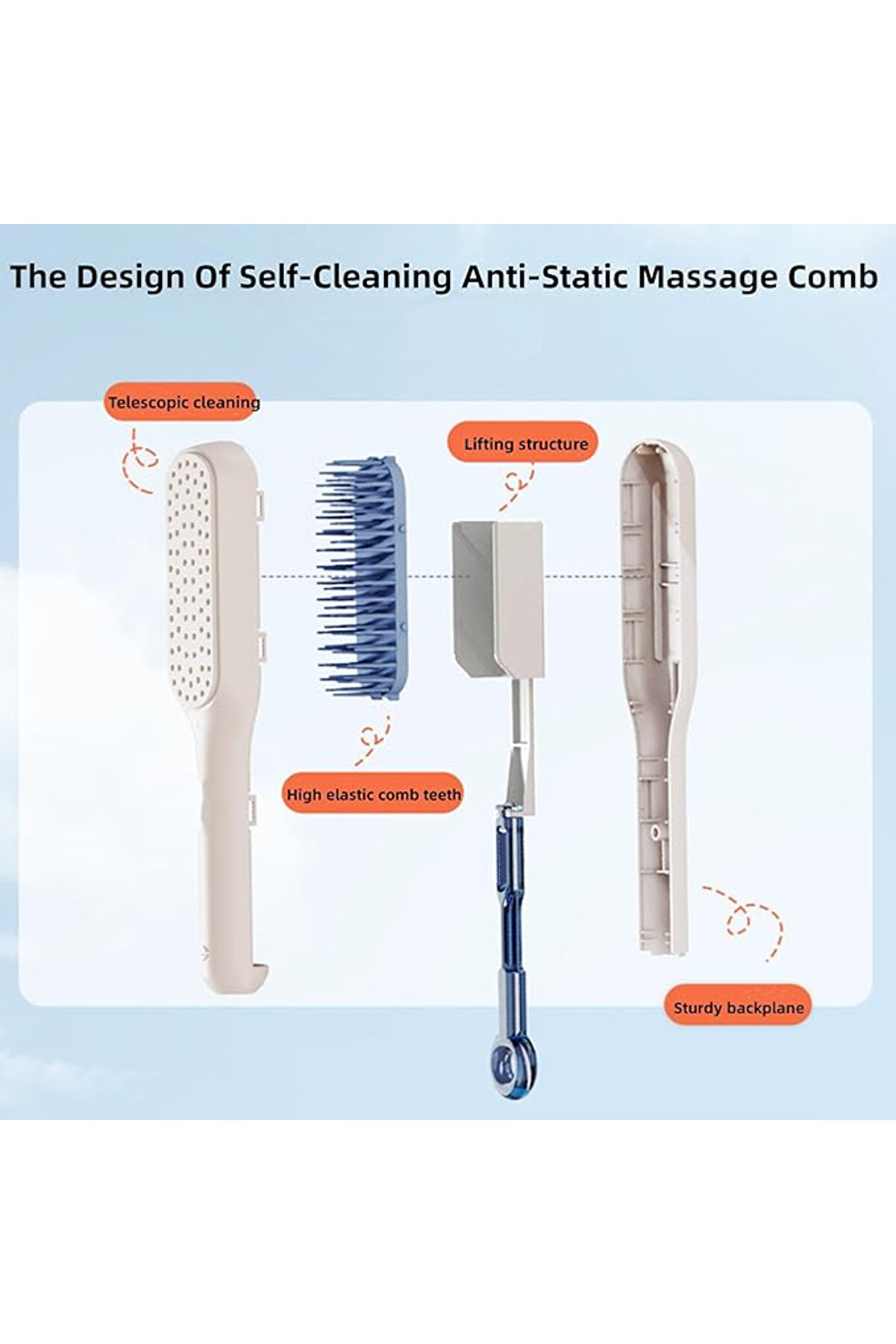 Ethab Ti̇caret Kendi̇ni̇ Temi̇zleyen Sa&ccedil; Tarağı