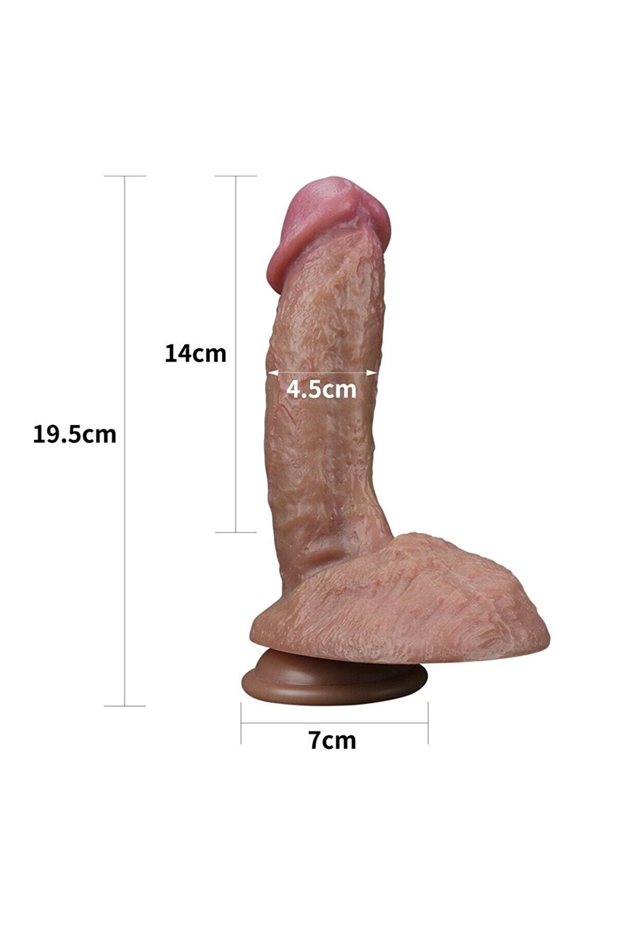 Meyrabest &Ccedil;i̇ft Katmanlı Si̇li̇kondan &Uuml;reti̇lmi̇ş 20 Cm Ultra Ger&ccedil;ek&ccedil;i̇ Reali̇sti̇k Peni̇s
