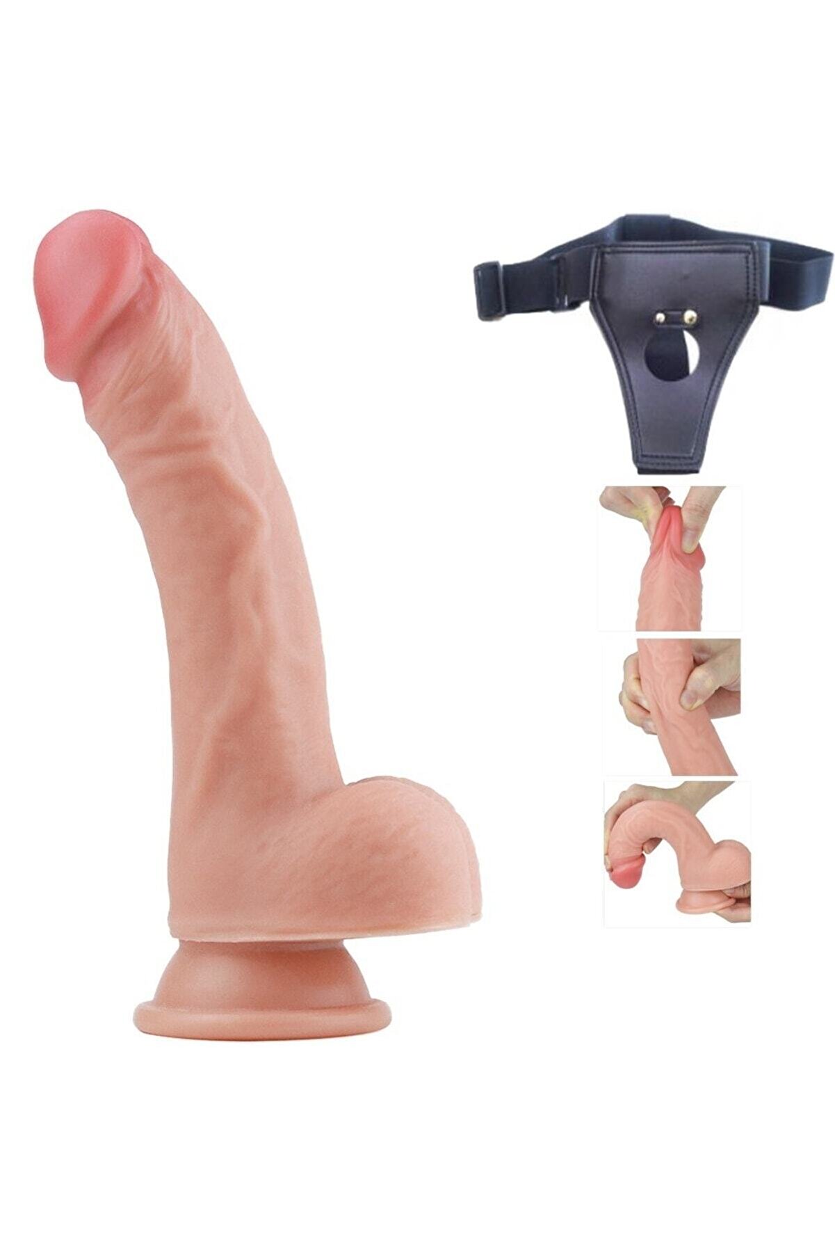 Meyrabest Ger&ccedil;ek Ten Hi̇ssi̇ Sağlayan Damarlı &Ouml;zel Si̇li̇kondan &Uuml;reti̇lmi̇ş 20 Cm Belden Bağlamalı