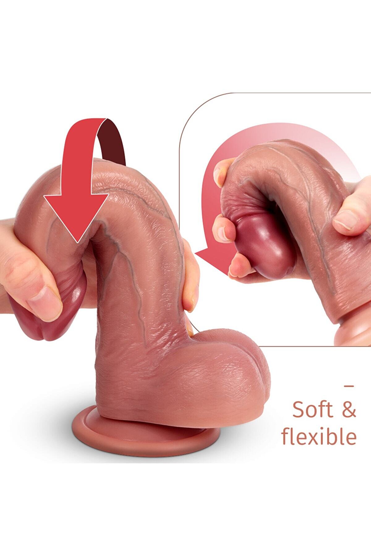 Meyrabest 22 Cm &Ccedil;i̇ft Katmanlı Ekstra Yumuşak Et Dokulu Reali̇sti̇k Peni̇s Di̇ldo