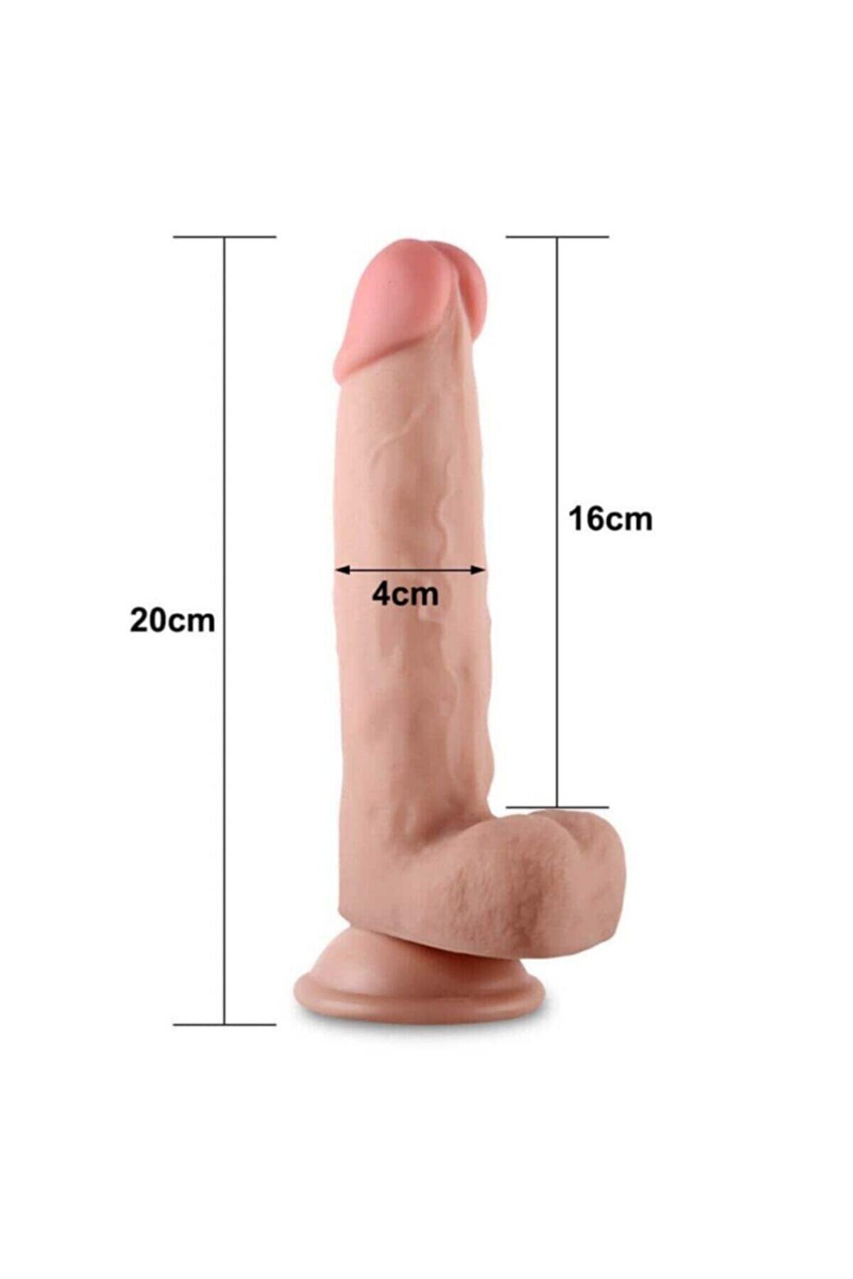 Meyrabest Sli̇di̇ng Ski̇n Vantuzlu Reali̇sti̇k &Ccedil;i̇ft Katmanlı Di̇ldo - Ten Rengi̇