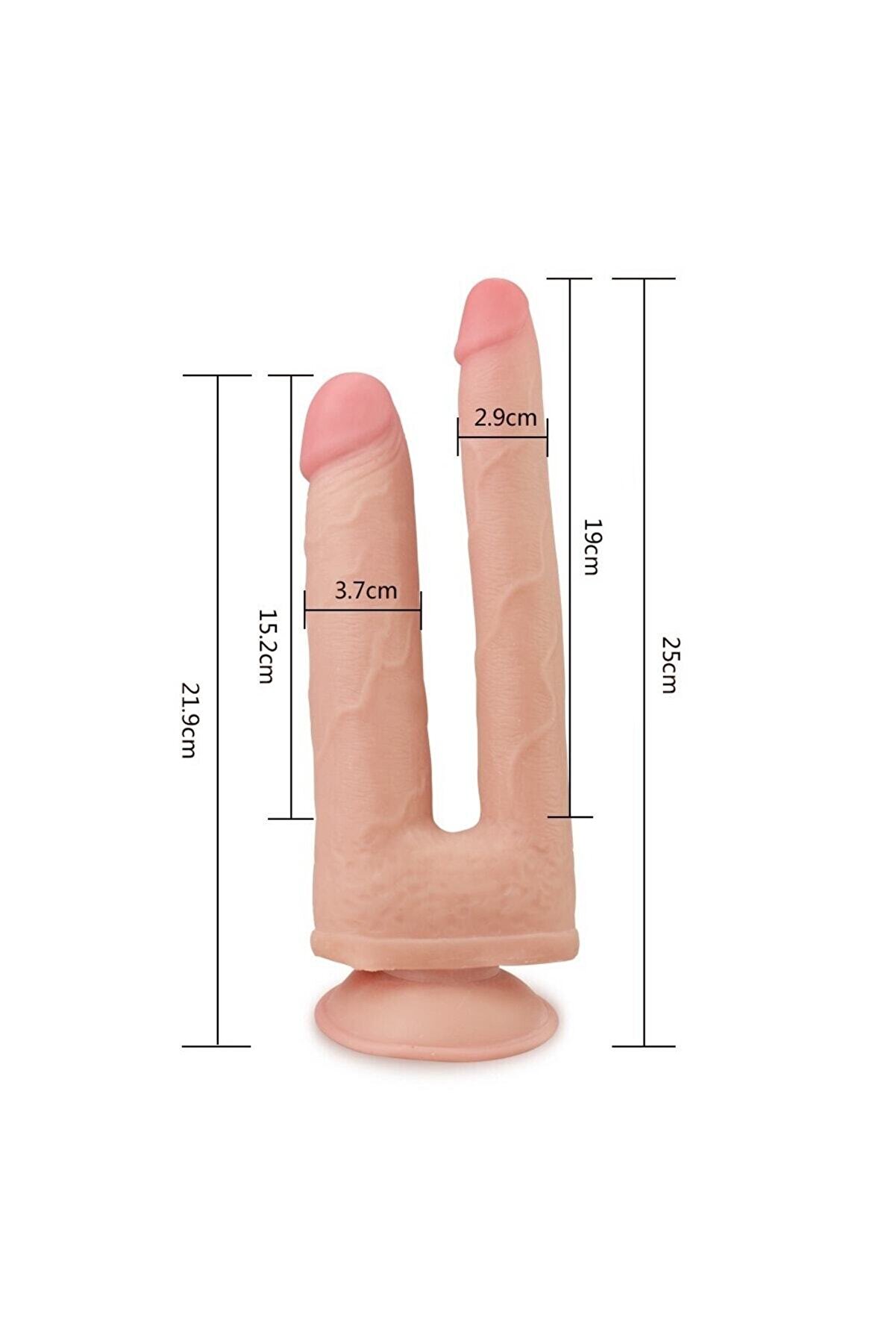 Meyrabest Esnek Ve B&uuml;k&uuml;lebi̇li̇r Yumuşak Dokulu G&uuml;&ccedil;l&uuml; Vantuz Ile Sabi̇tlenebi̇li̇r &Ccedil;i̇ft Başlı Di̇ldo