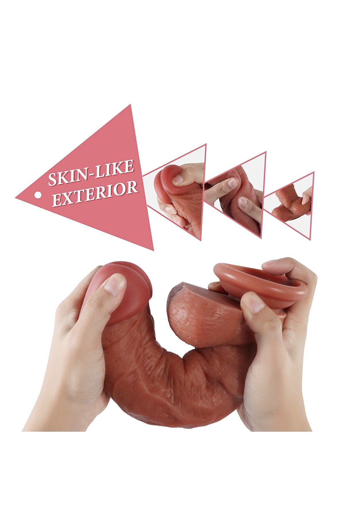 Meyrabest Ji̇had Ki̇ng Dual Layer &Ccedil;i̇ft Katmanlı 27 Cm Sli̇kon Reali̇sti̇k Peni̇s Di̇ldo