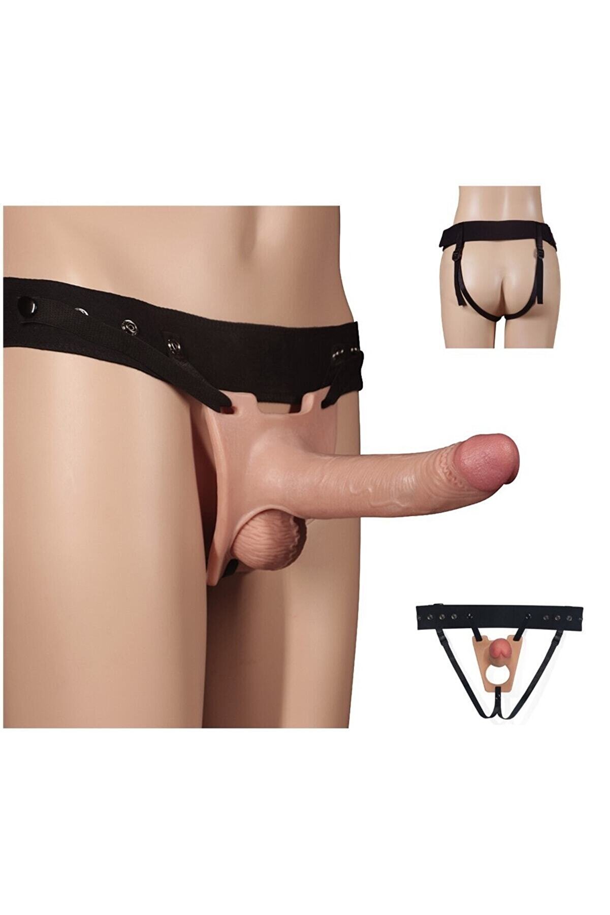 Meyrabest Ger&ccedil;ek Ten Dokusunda Yumuşak Dokulu 22 Cm I&ccedil;i̇ Boş Ayarlanabi̇li̇r Kemerli̇ Peni̇s