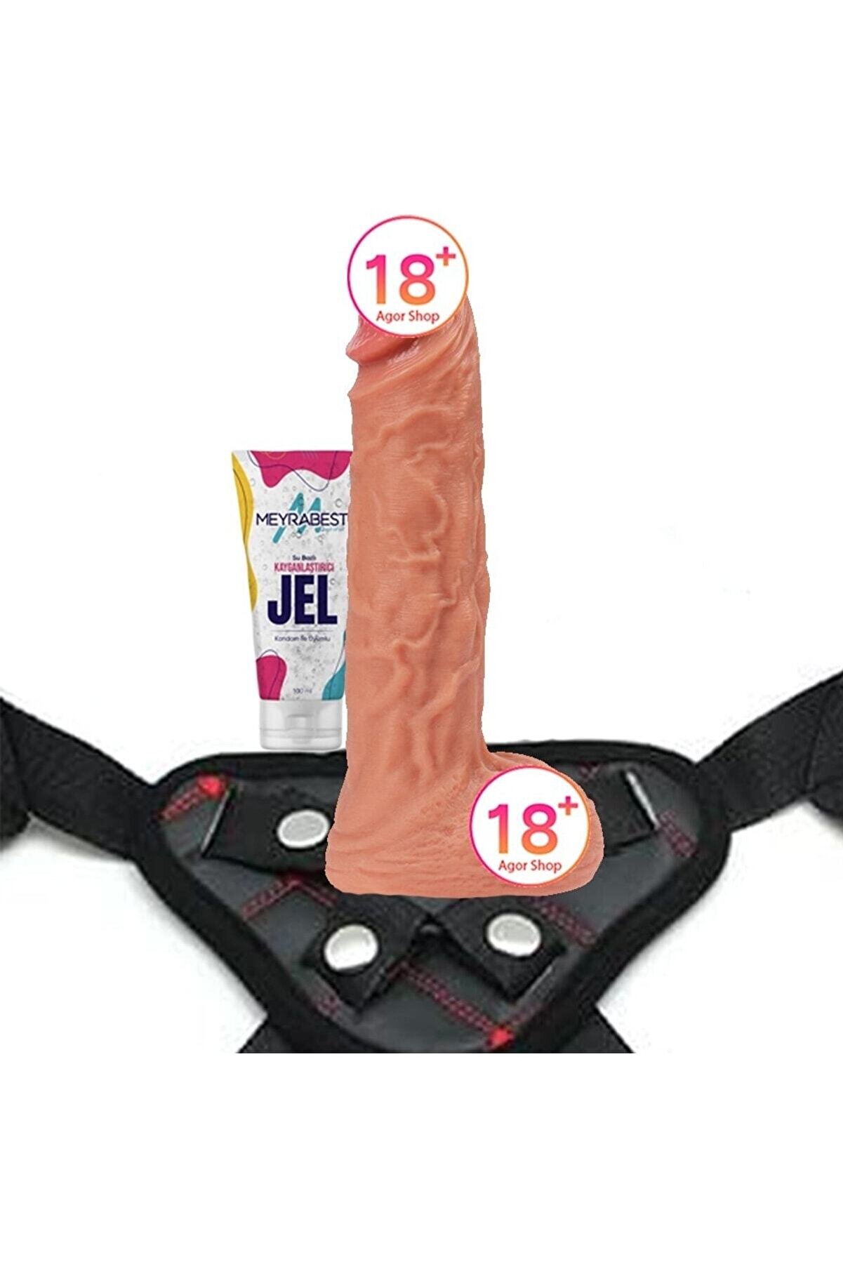 Meyrabest Di̇ldo Seri̇es Di̇lan 22.5 Cm Belden Bağlamalı Reali̇sti̇k Peni̇s