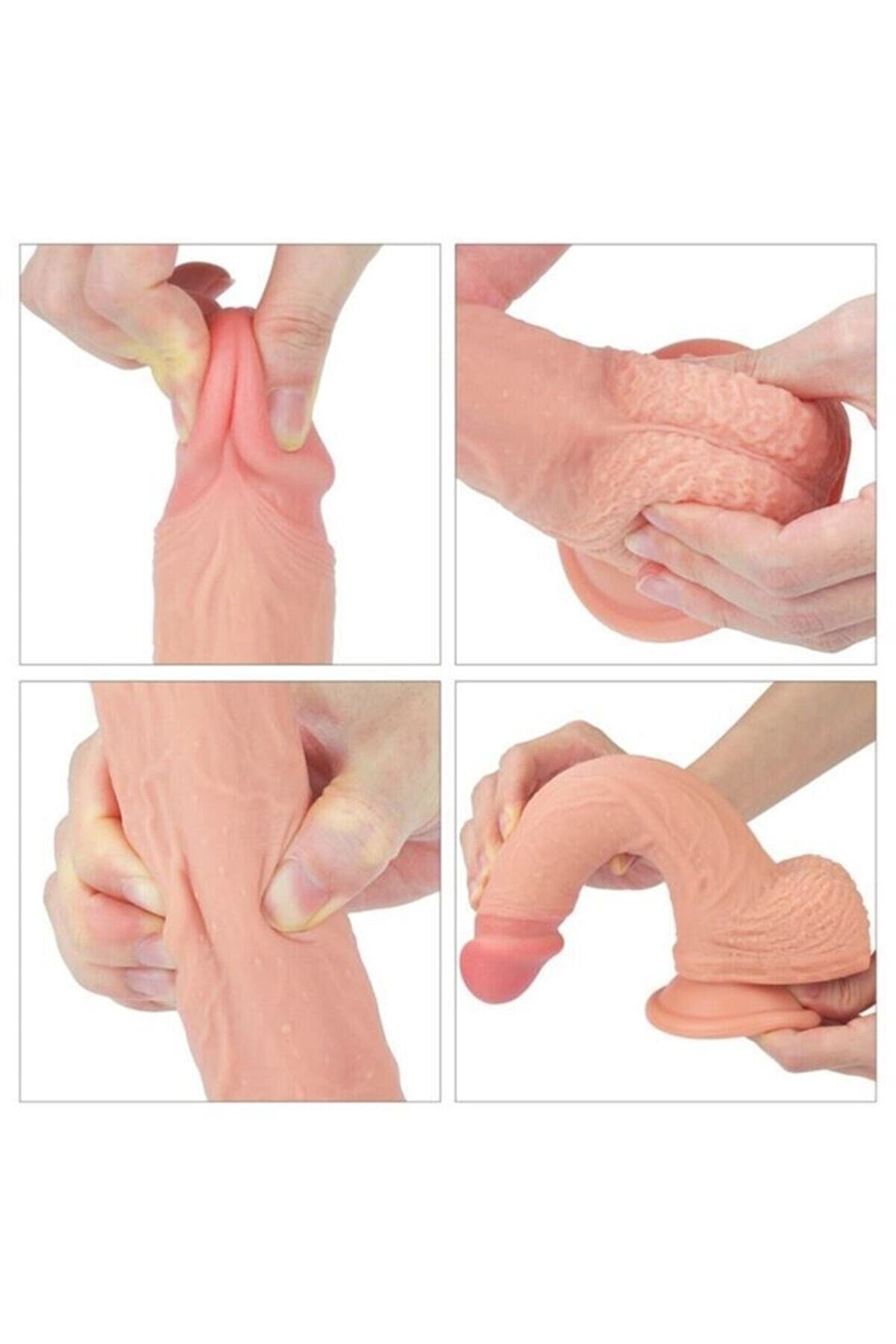 Meyrabest Nature Cock Ekstra Yumuşak &Ouml;zel &Ccedil;i̇ft Dokulu 21 Cm Reali̇sti̇k Peni̇s Lv4003