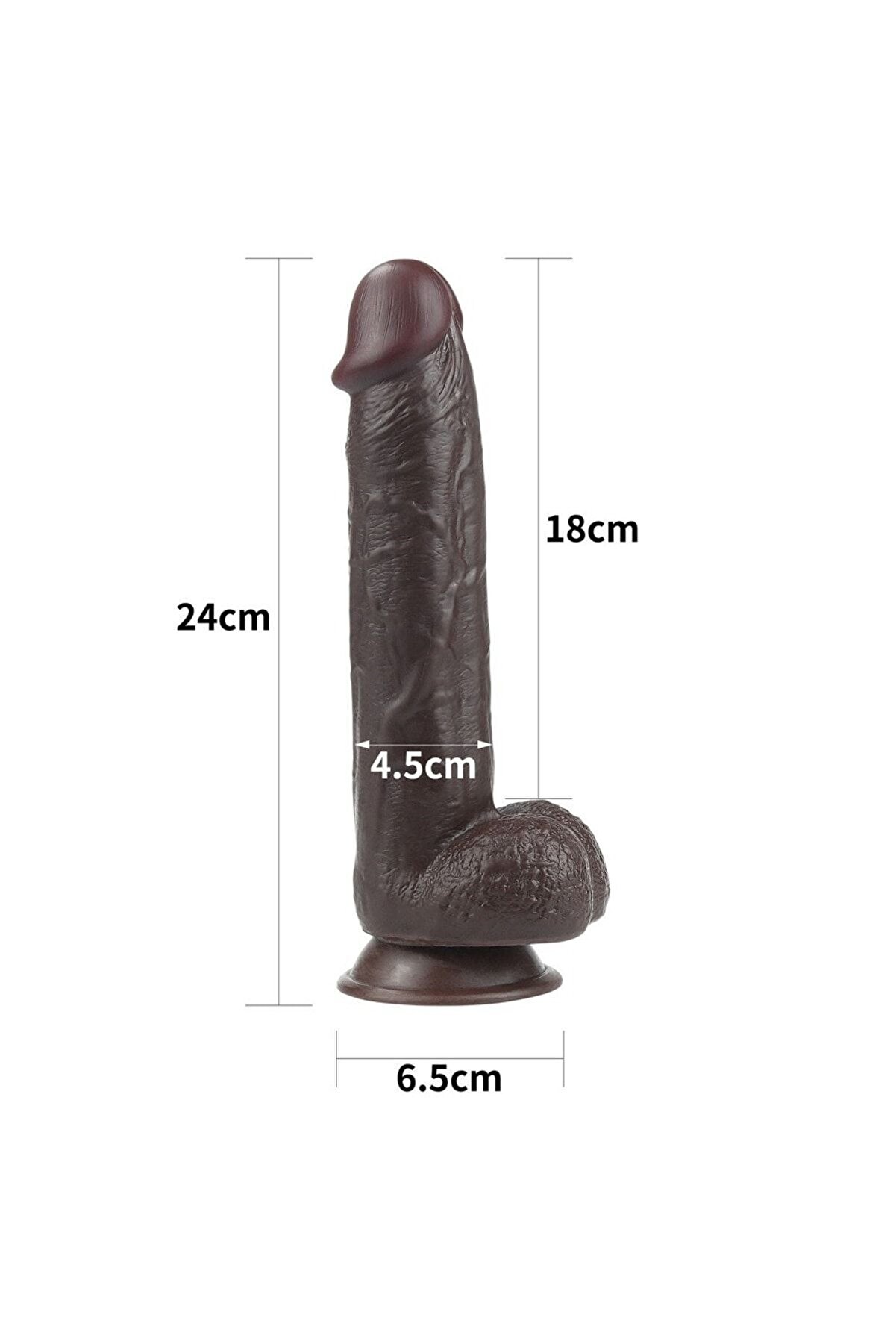 Meyrabest Esnek Ve B&uuml;k&uuml;lebi̇li̇r Ger&ccedil;ek Ten Hi̇ssi̇ Sağlayan Hareketli̇ 24 Cm Reali̇sti̇k Peni̇s