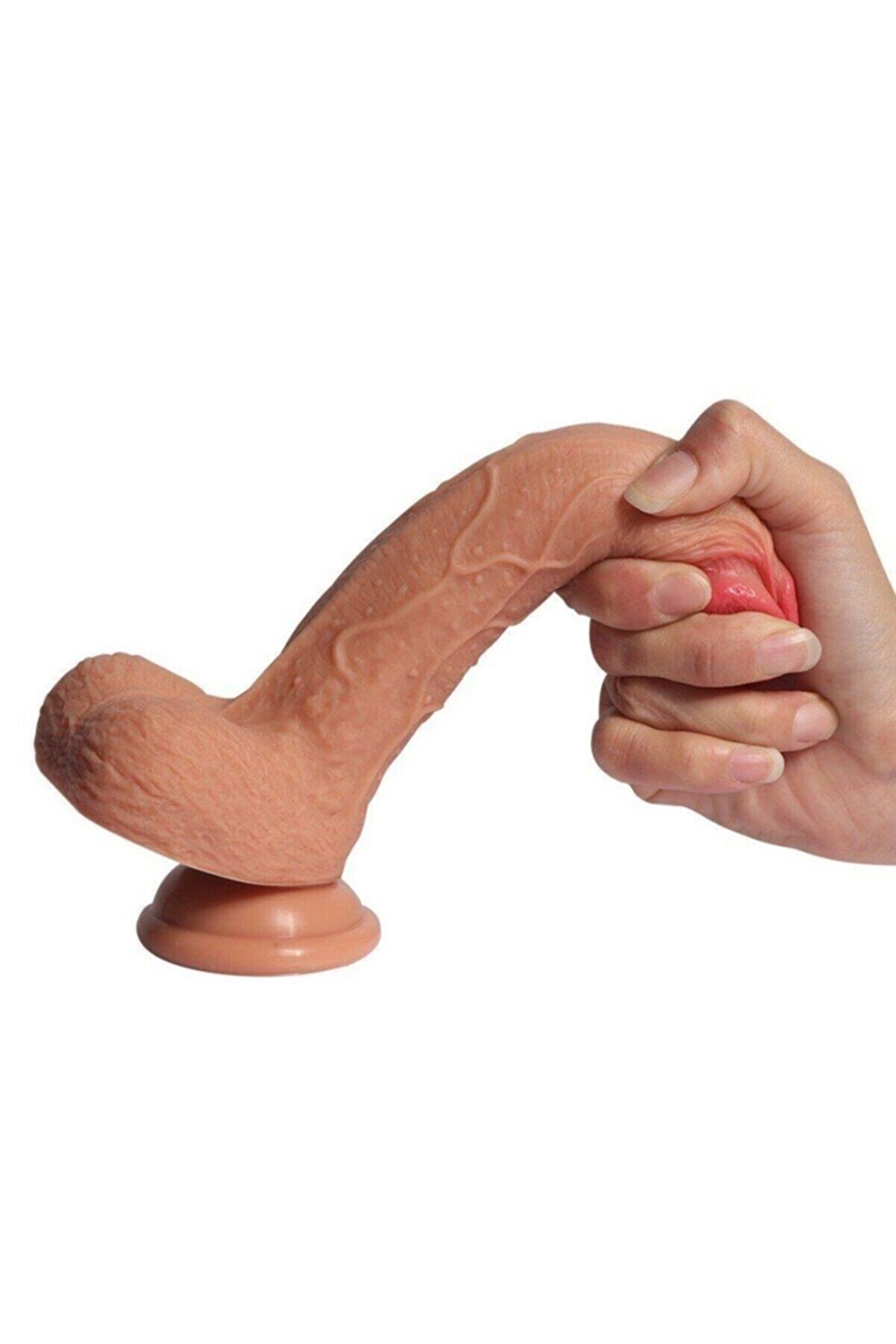 Meyrabest Di̇ldo 19 Cm &Ccedil;i̇ft Katmanlı Et Doku Reali̇sti̇k Peni̇s