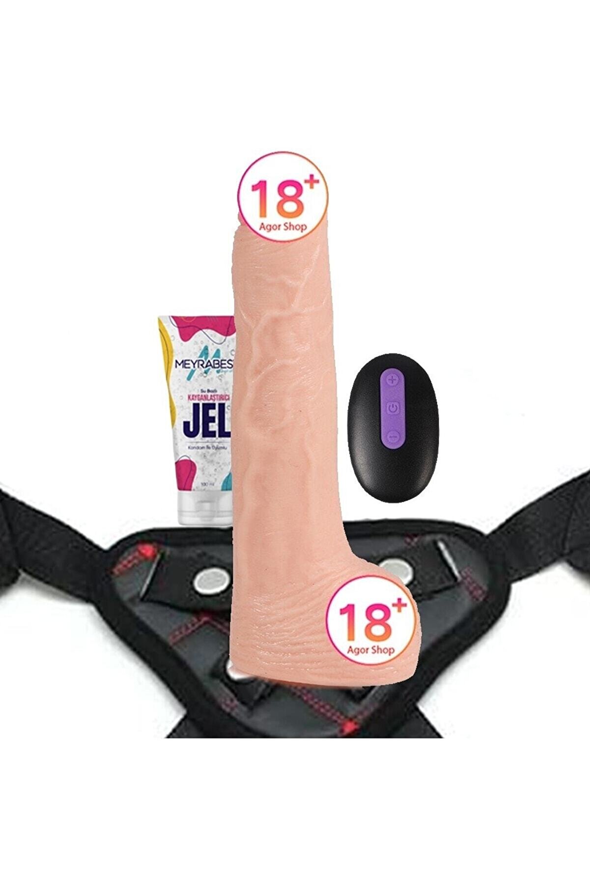 Meyrabest Di̇ldo Seri̇es Hardi̇ng 22 Cm Uzaktan Kumandalı Reali̇sti̇k Ti̇treşi̇mli̇ Strapon