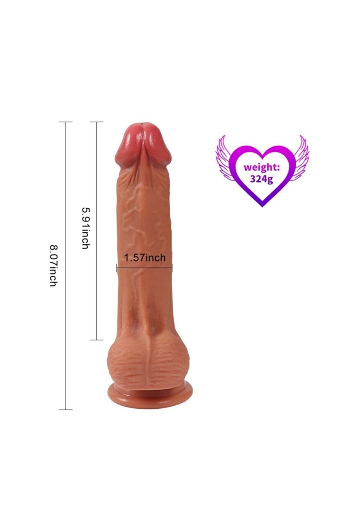 Meyrabest Di̇ldo Seri̇es Jack 20 Cm &Ccedil;i̇ft Katmanlı Ger&ccedil;ek&ccedil;i̇ Et Dokulu Reali̇sti̇k Peni̇s