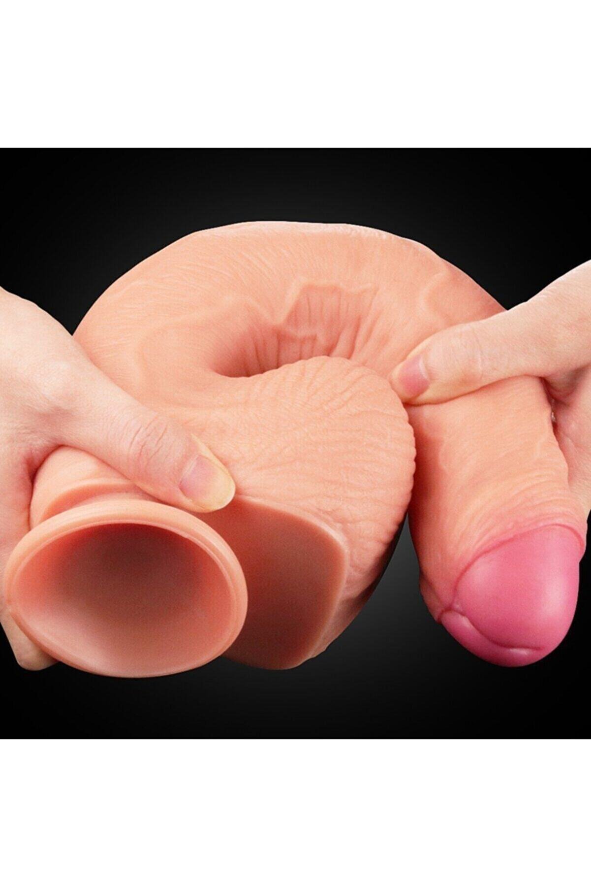 Meyrabest &Ouml;zel &Uuml;reti̇m Si̇li̇kon Yumuşak Dokulu &Ccedil;i̇ft Katmanlı Reali̇sti̇k Peni̇s 28 Cm