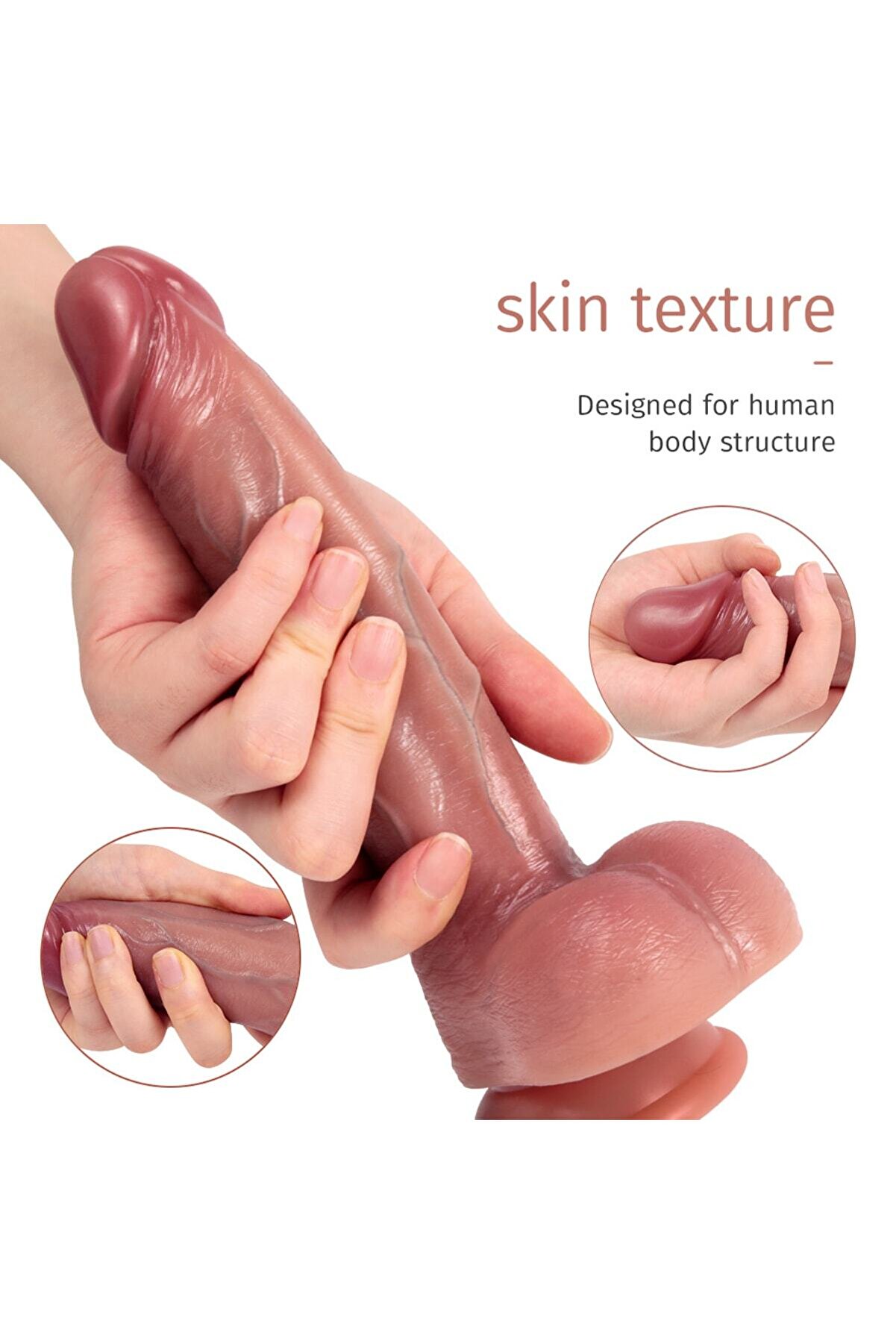 Meyrabest 22 Cm &Ccedil;i̇ft Katmanlı Ekstra Yumuşak Et Dokulu Reali̇sti̇k Peni̇s Di̇ldo