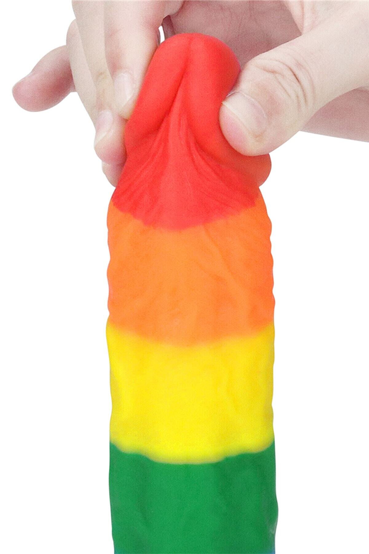 Meyrabest 20 Cm Yumuşak Dokulu Renkli̇ G&ouml;kkuşağı Di̇ldo