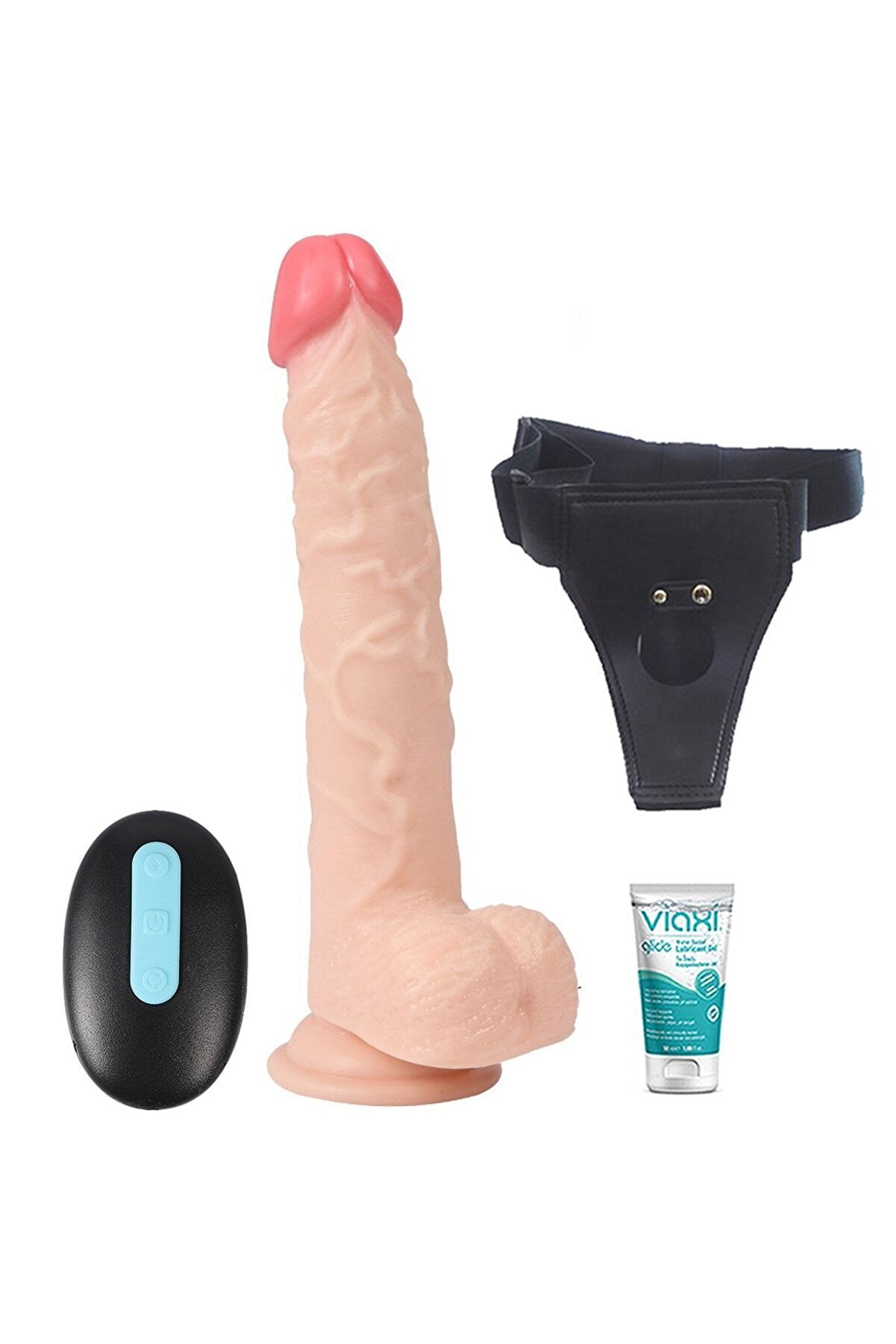 Meyrabest Sex Shop Uzaktan Kumandalı 10 Modlu Ti̇treşi̇mli̇ Şarjlı 23 Cm Strap On Peni̇s