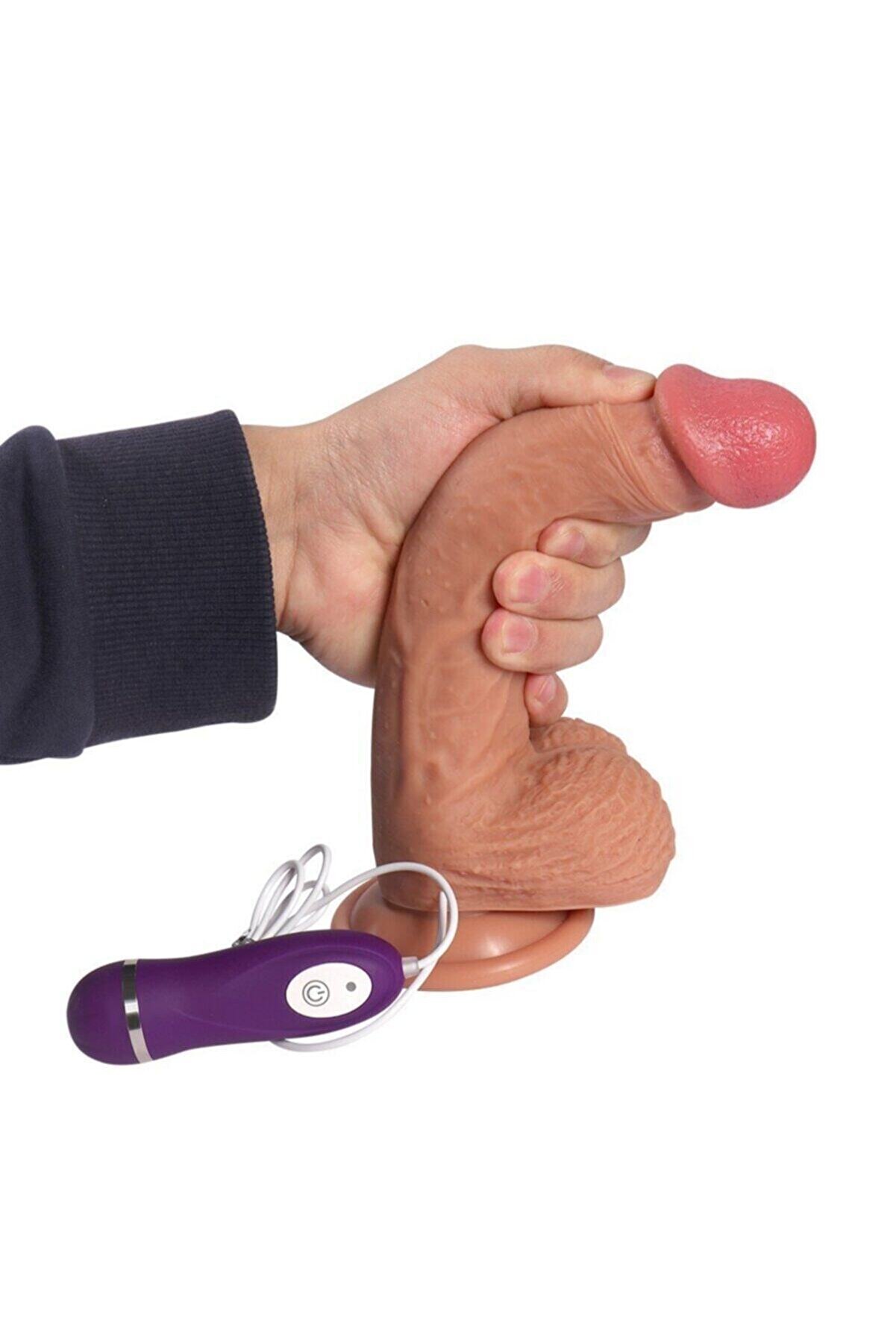 Meyrabest Dean S Bi̇r Peni̇s Kalıbına G&ouml;re &Uuml;reti̇len 21 Cm 10 Modlu Ti̇treşi̇mli̇ Reali̇sti̇k Peni̇s